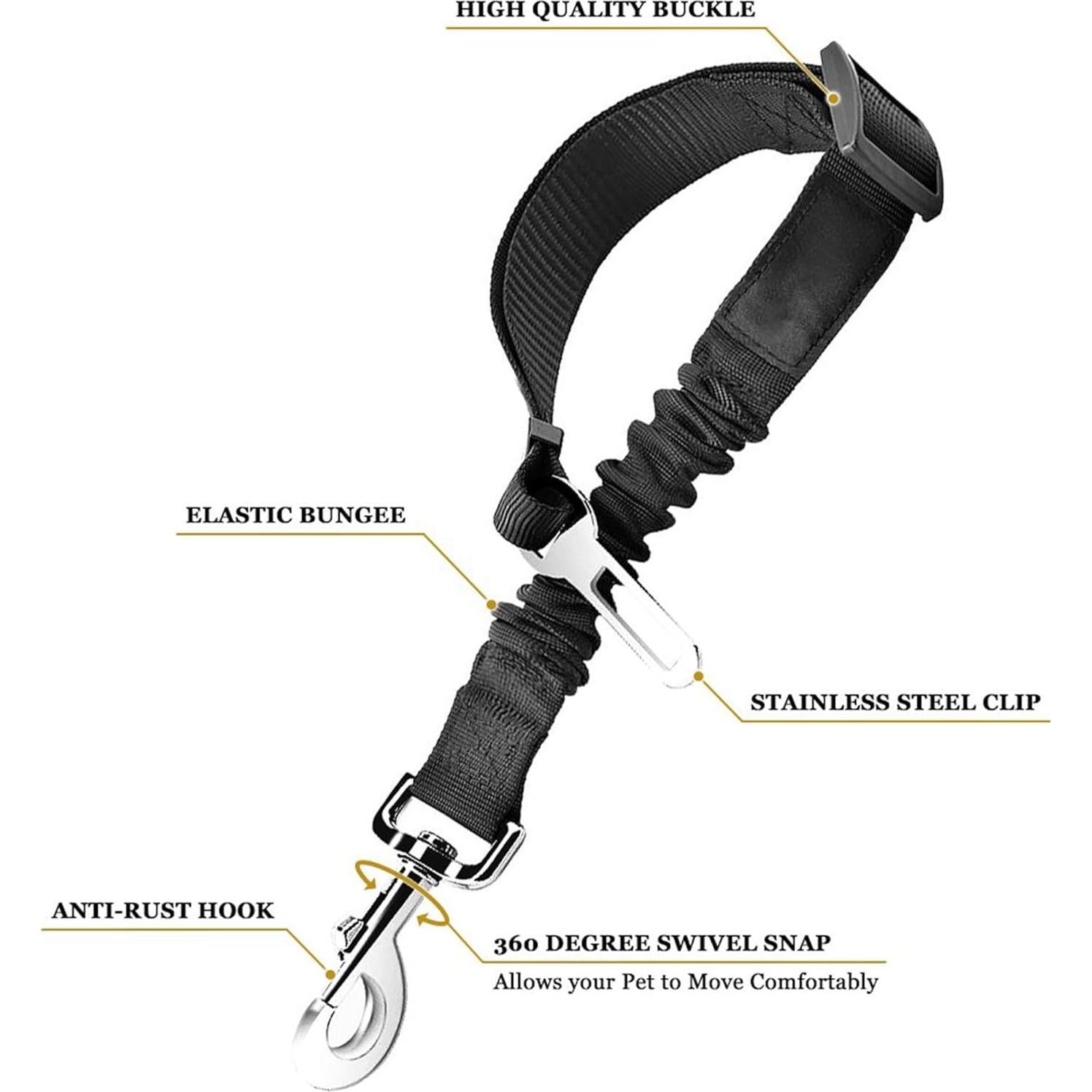 Cinturón de Seguridad Ajustable para Mascotas SunGrow, 61-91 cm