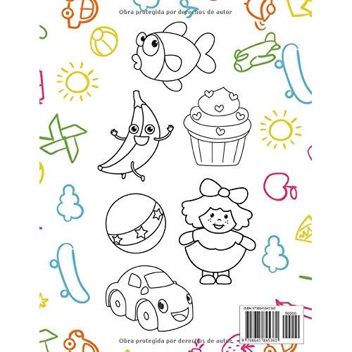 Libro para colorear para niños 2-4 años: Cuaderno de colorear para niños y niñas, 80 páginas de colorear grandes, fáciles y sencillas para los pequeños. (Spanish Edition)