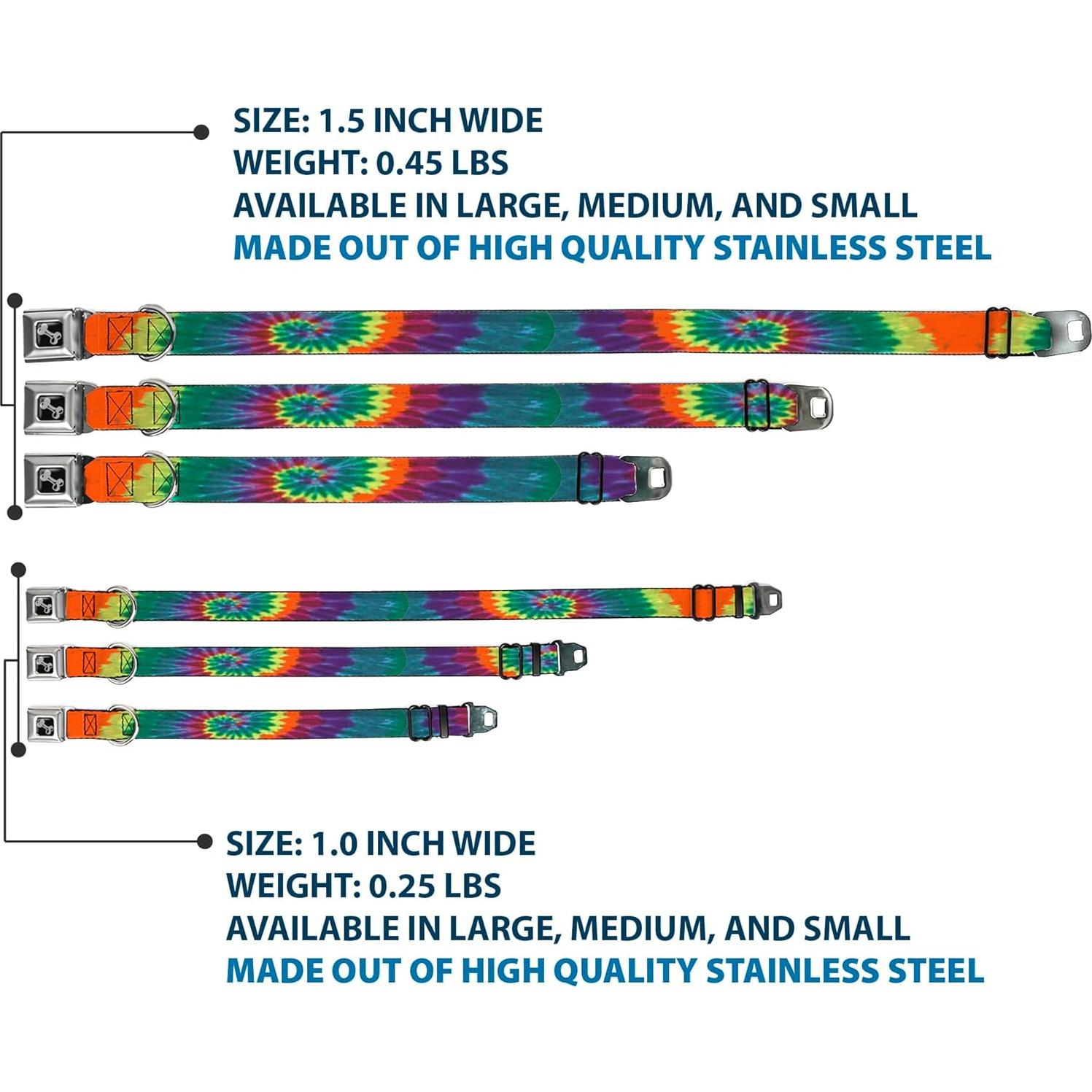 Collar de Perro Buckle-Down Tie Dye 2.54 cm Ancho 11-17 cm