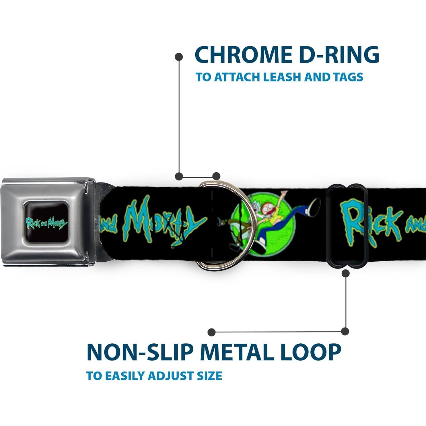 Collar para Perros Rick y Morty - Hebilla Seguridad 38-61 cm