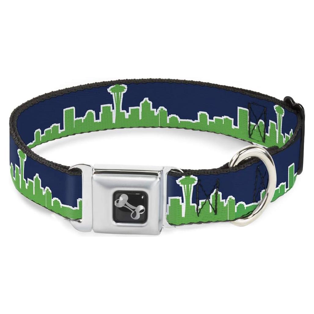 Collar de Perro Buckle-Down Horizonte Seattle 2.54 cm Azul Verde