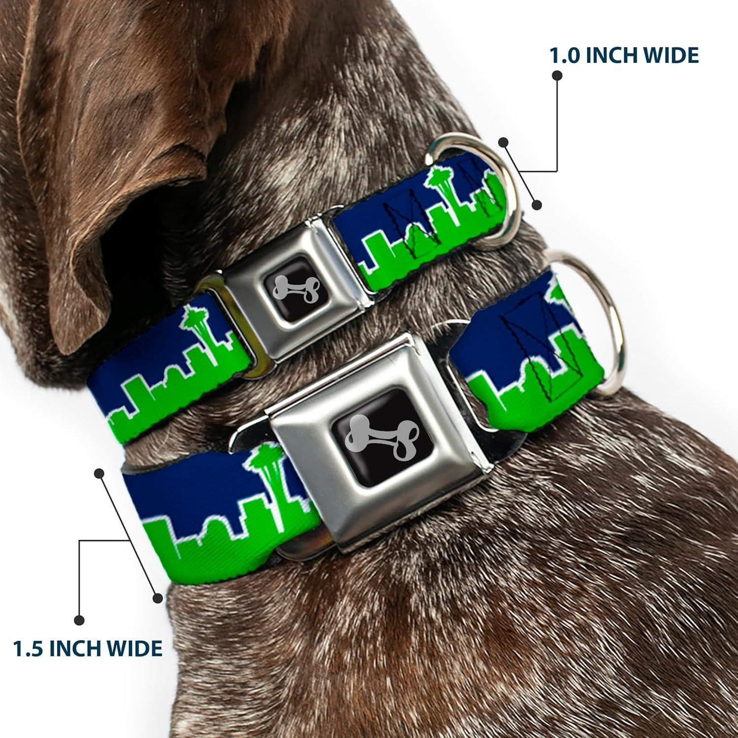 Collar de Perro Buckle-Down Horizonte Seattle 2.54 cm Azul Verde