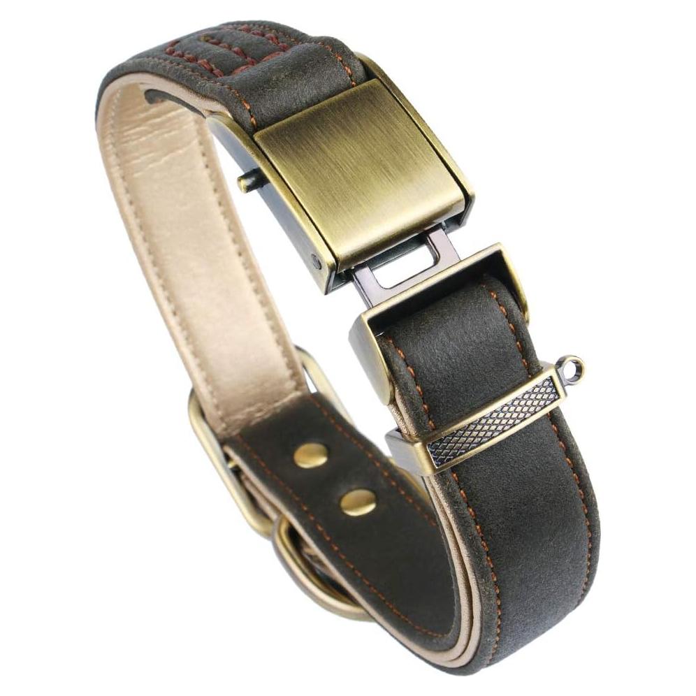 Collar de perro de cuero Chede pequeño 1.52 cm ancho 25.4-31.75 cm