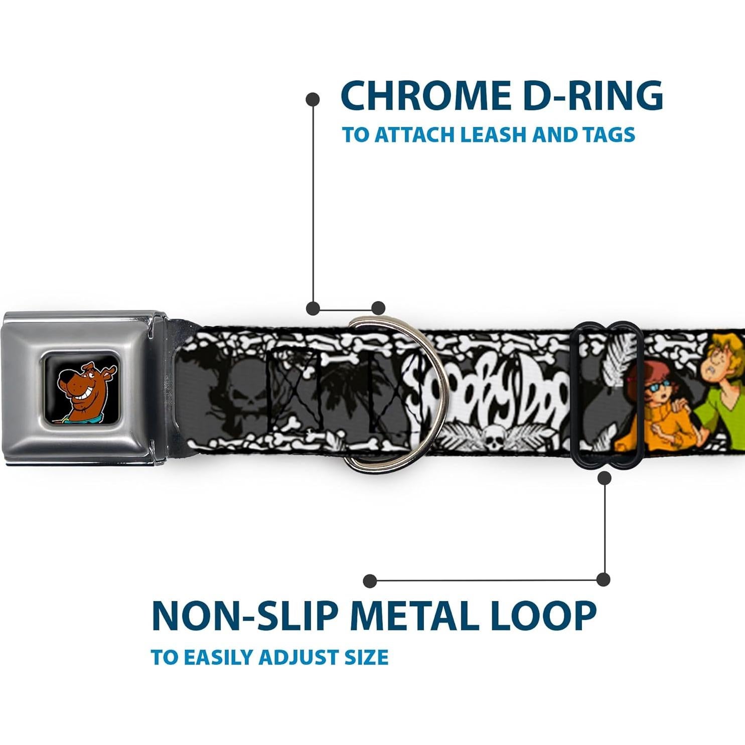 Collar de Perro Buckle-Down Scooby Doo 2.54 cm Ajustable 22-38 cm