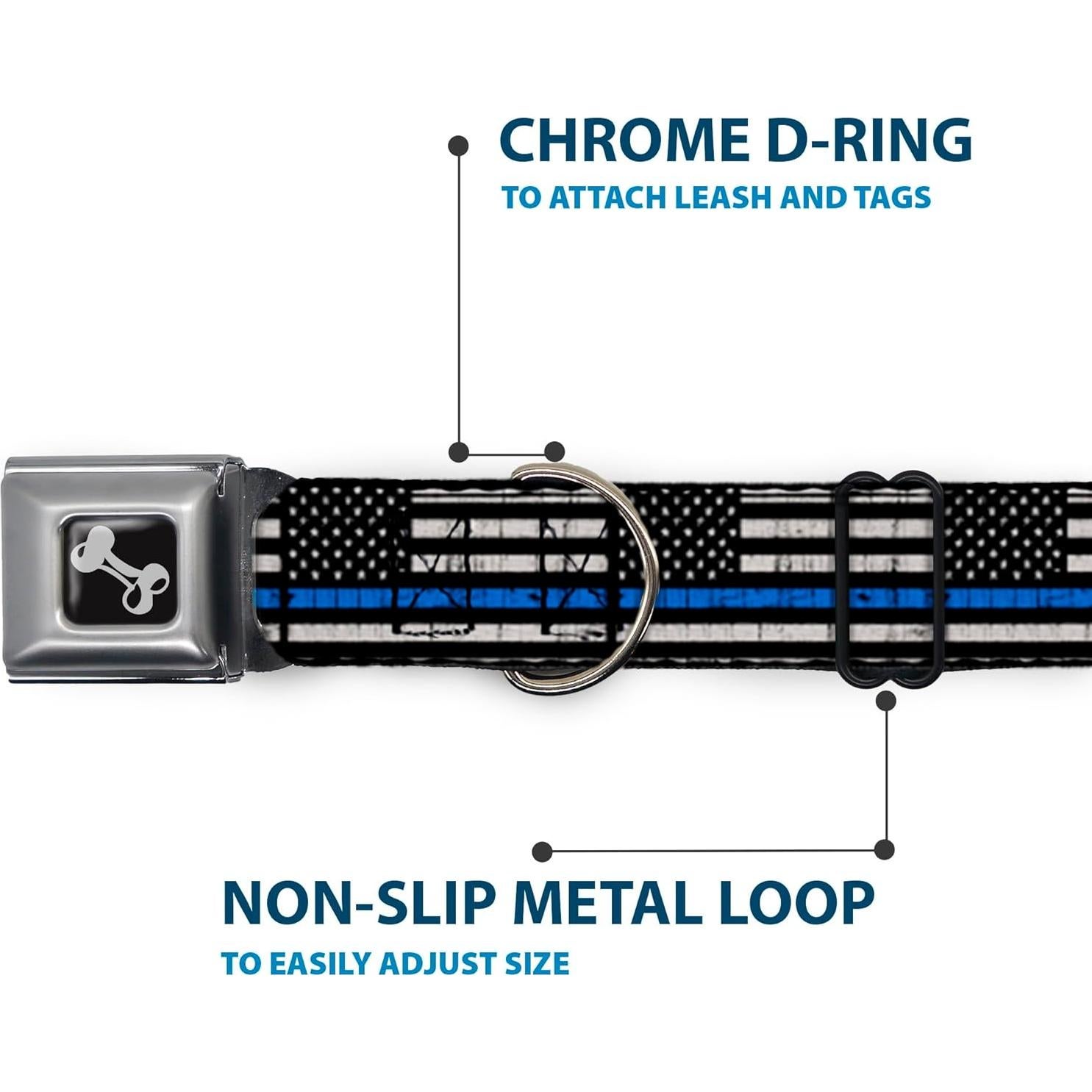 Collar de perro Buckle-Down con hebilla de seguridad 22.86-38.1 cm