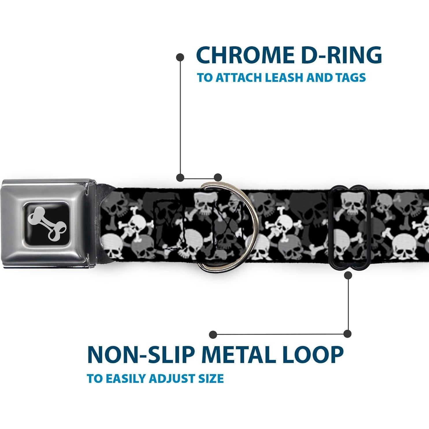 Collar para Perro Buckle-Down Calaveras Apiladas 3.81 cm