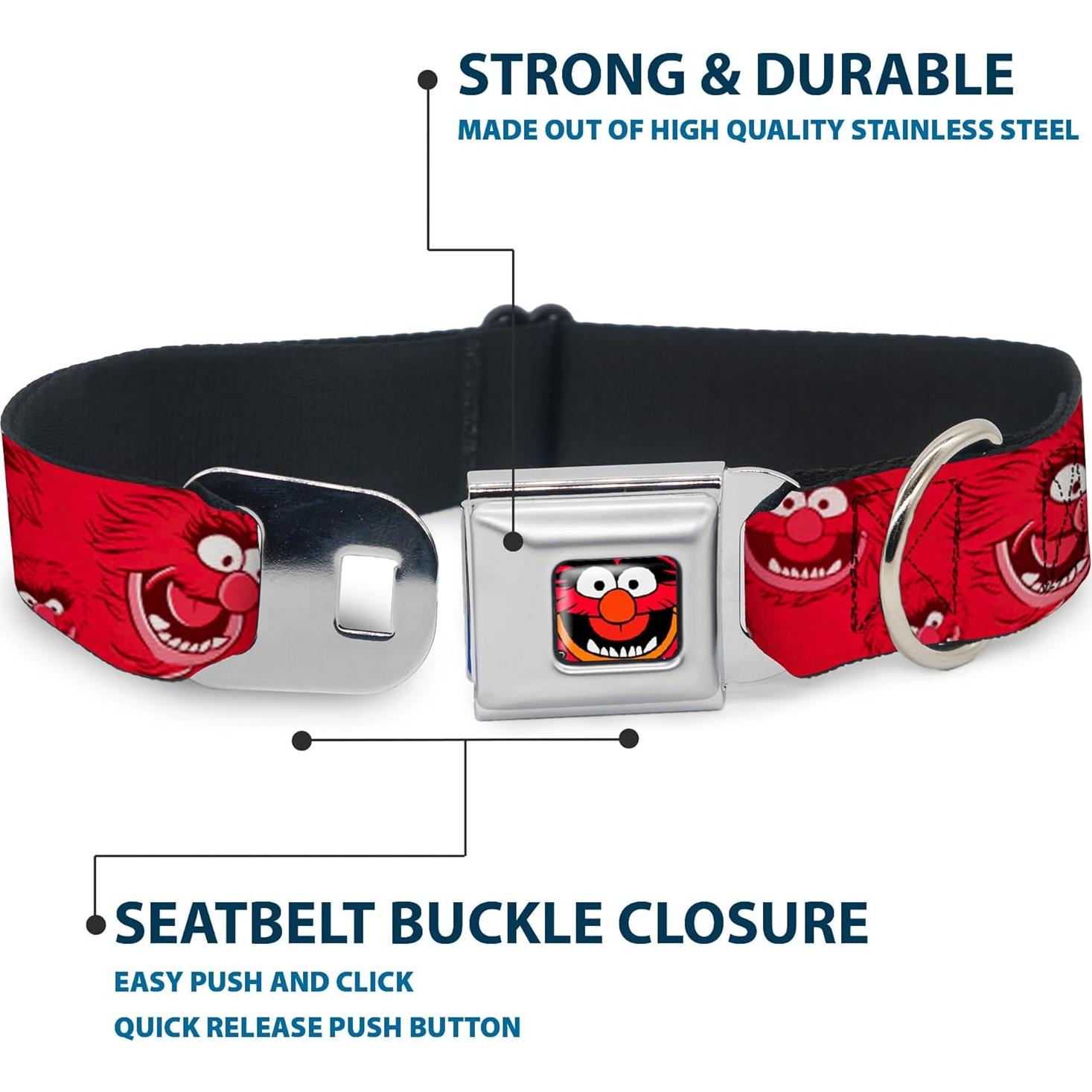 Collar para Perro Buckle-Down 2.54 cm Rojo Ajustable 23-38 cm