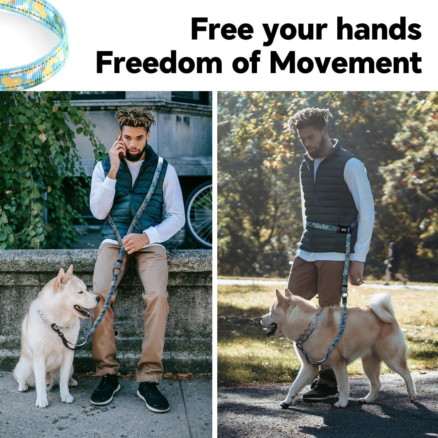 Correa para Perros QQPETS Manos Libres Bungee Ajustable 1.5-2.1m