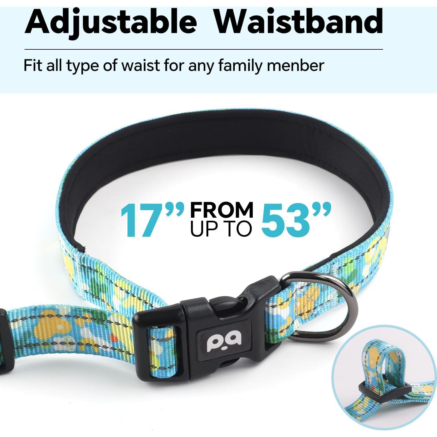 Correa para Perros QQPETS Manos Libres Bungee Ajustable 1.5-2.1m