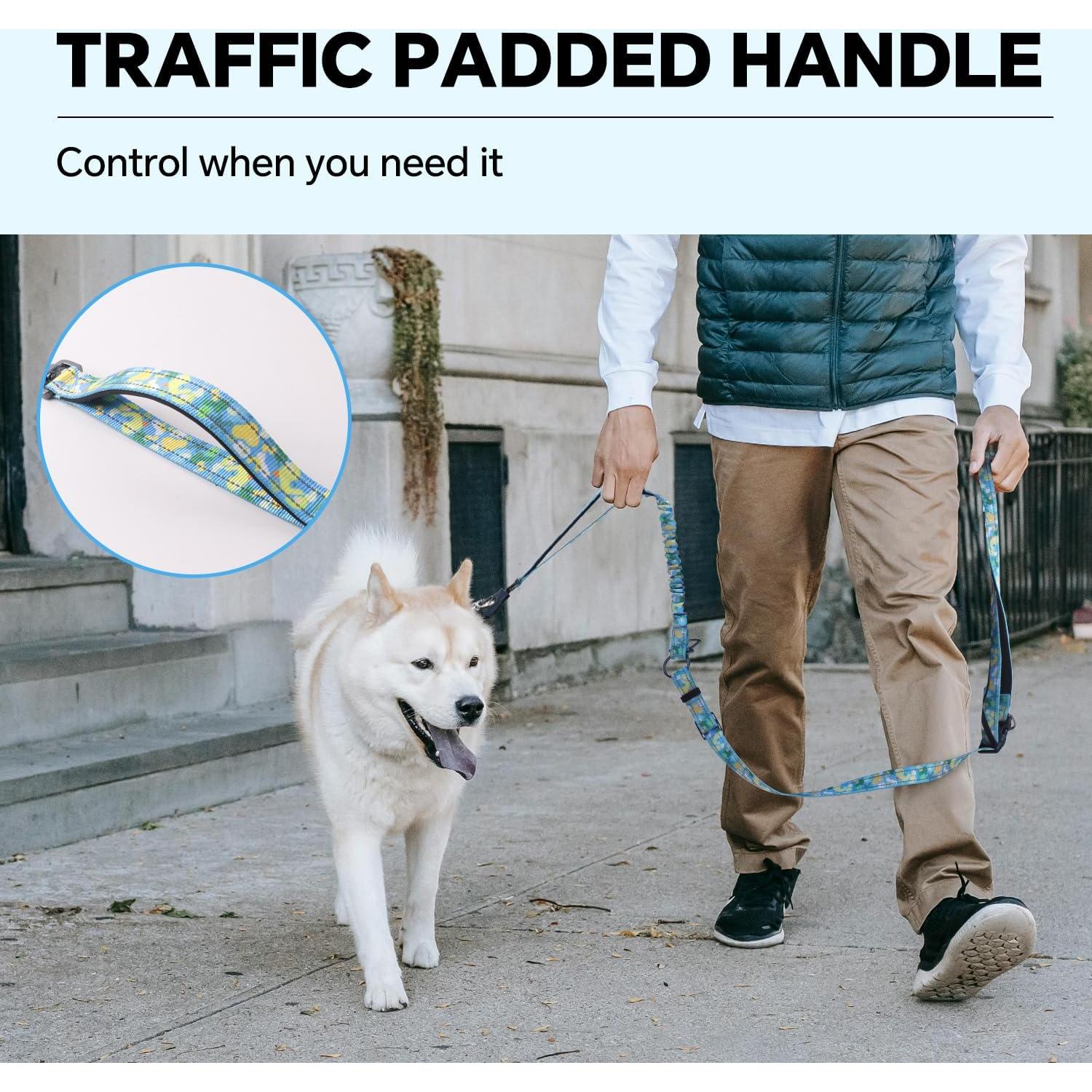 Correa para Perros QQPETS Manos Libres Bungee Ajustable 1.5-2.1m