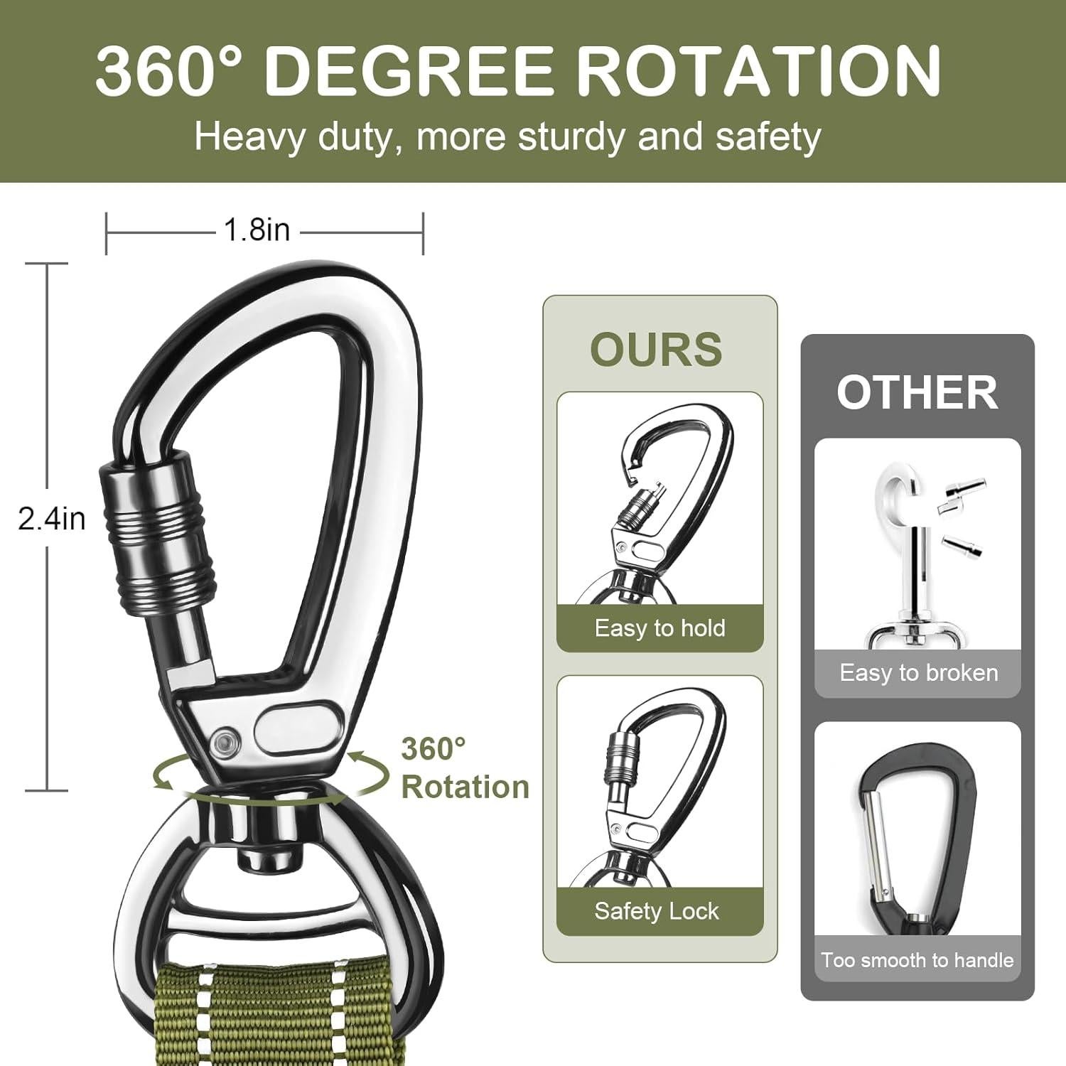 Correa de Perro Táctica Chioratree 1.22-1.83m Bungee Reflectante