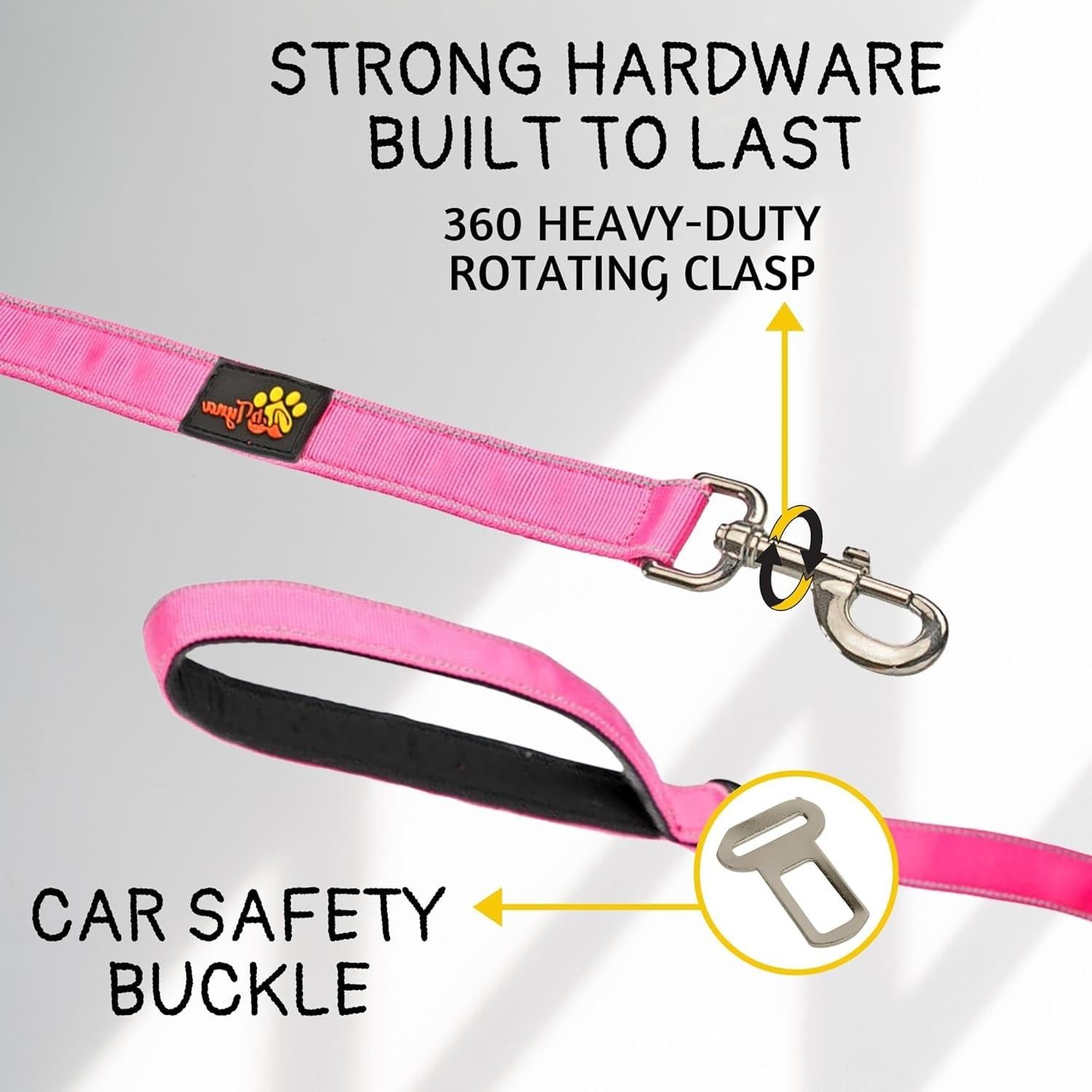 Correa Táctica Bungee para Perros ADITYNA 1.8m-2.3m Rosa