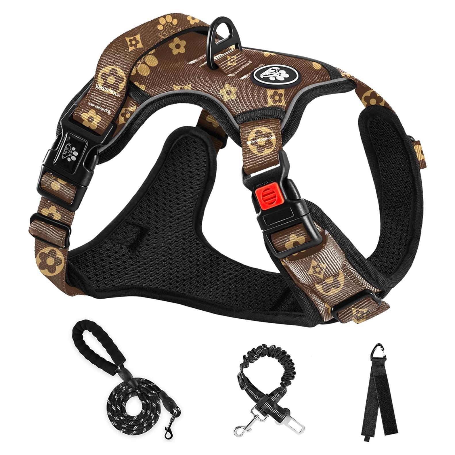 Arnés para Perros Sin Tirones NESTROAD Ajustable Marrón S