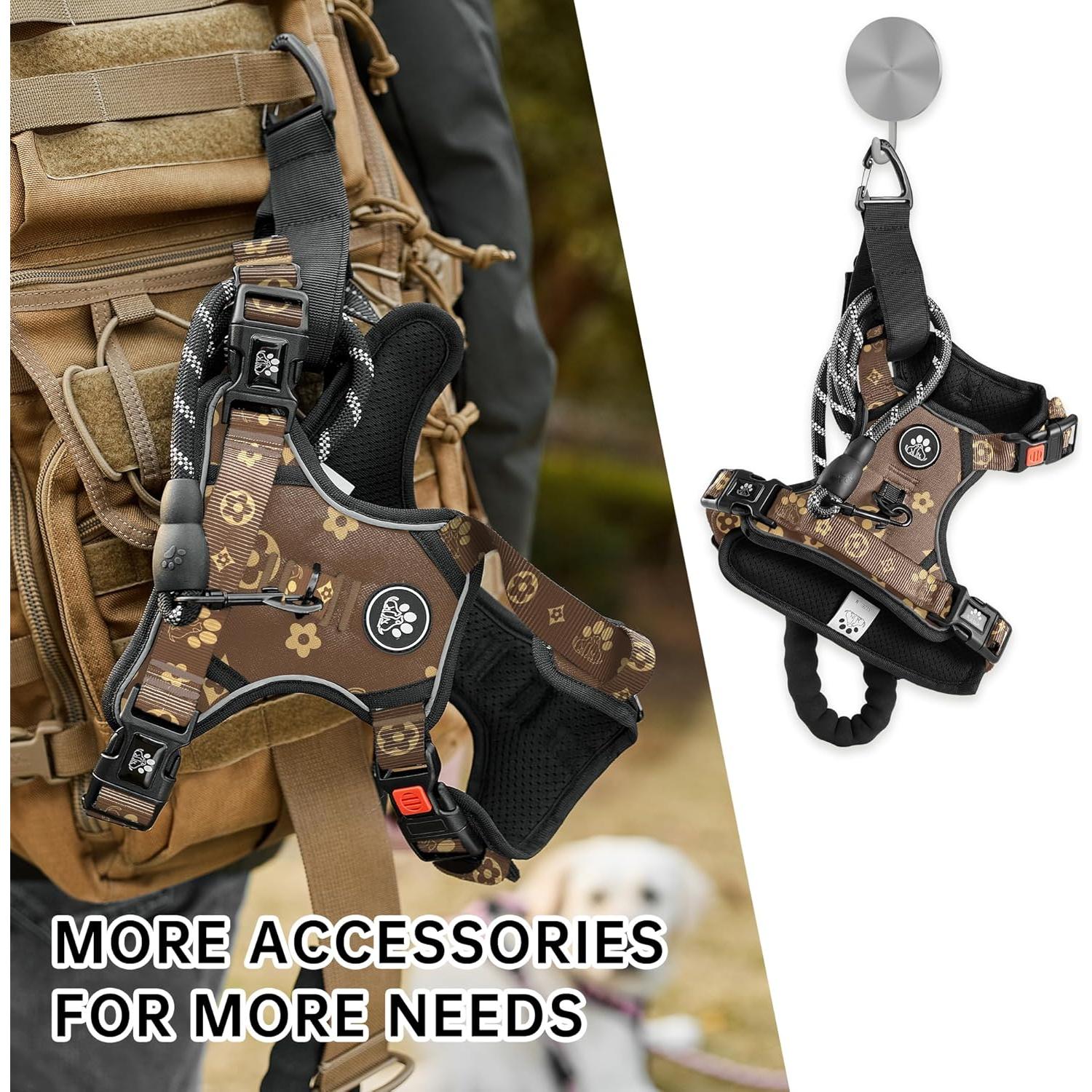 Arnés para Perros Sin Tirones NESTROAD Ajustable Marrón S