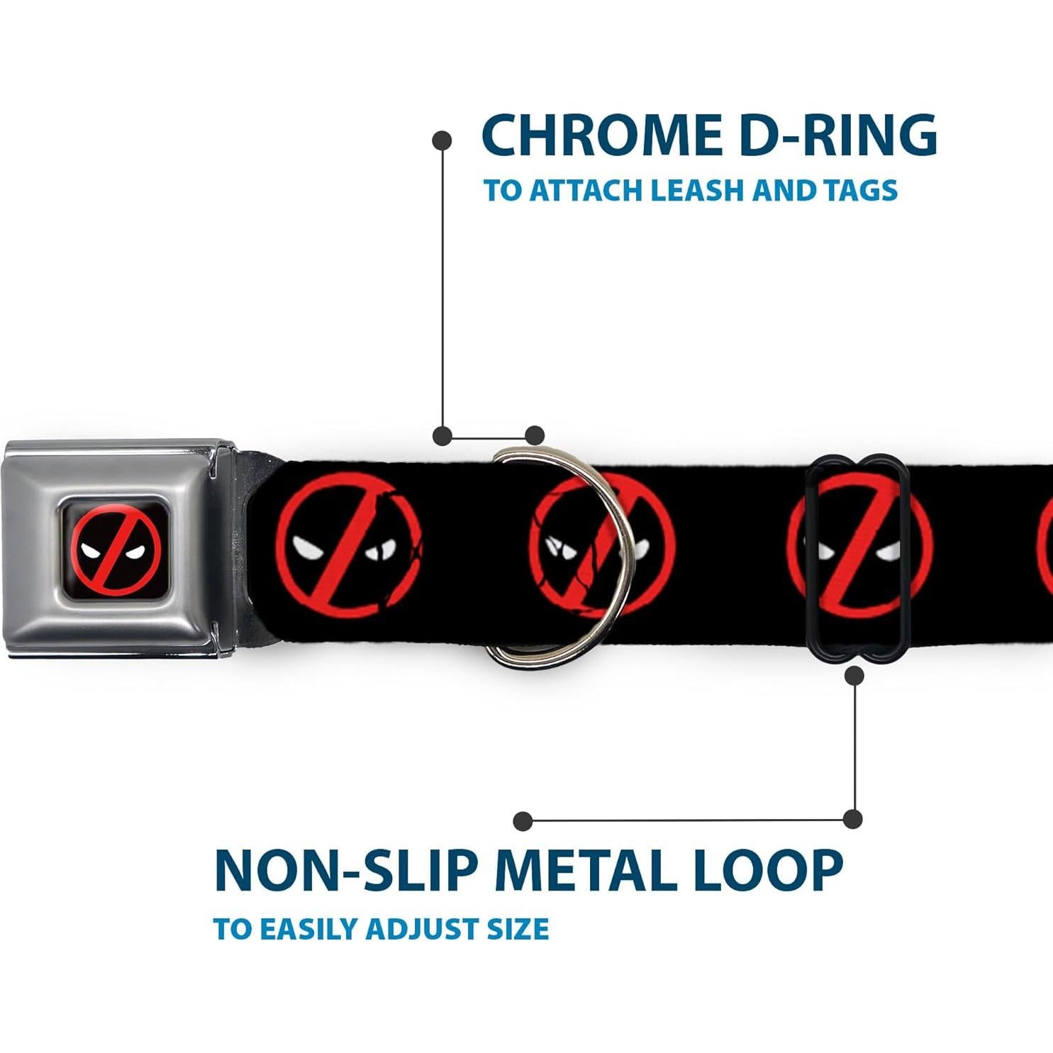 Collar para Perro Marvel Deadpool con Hebilla de Seguridad 27.94-41.91 cm