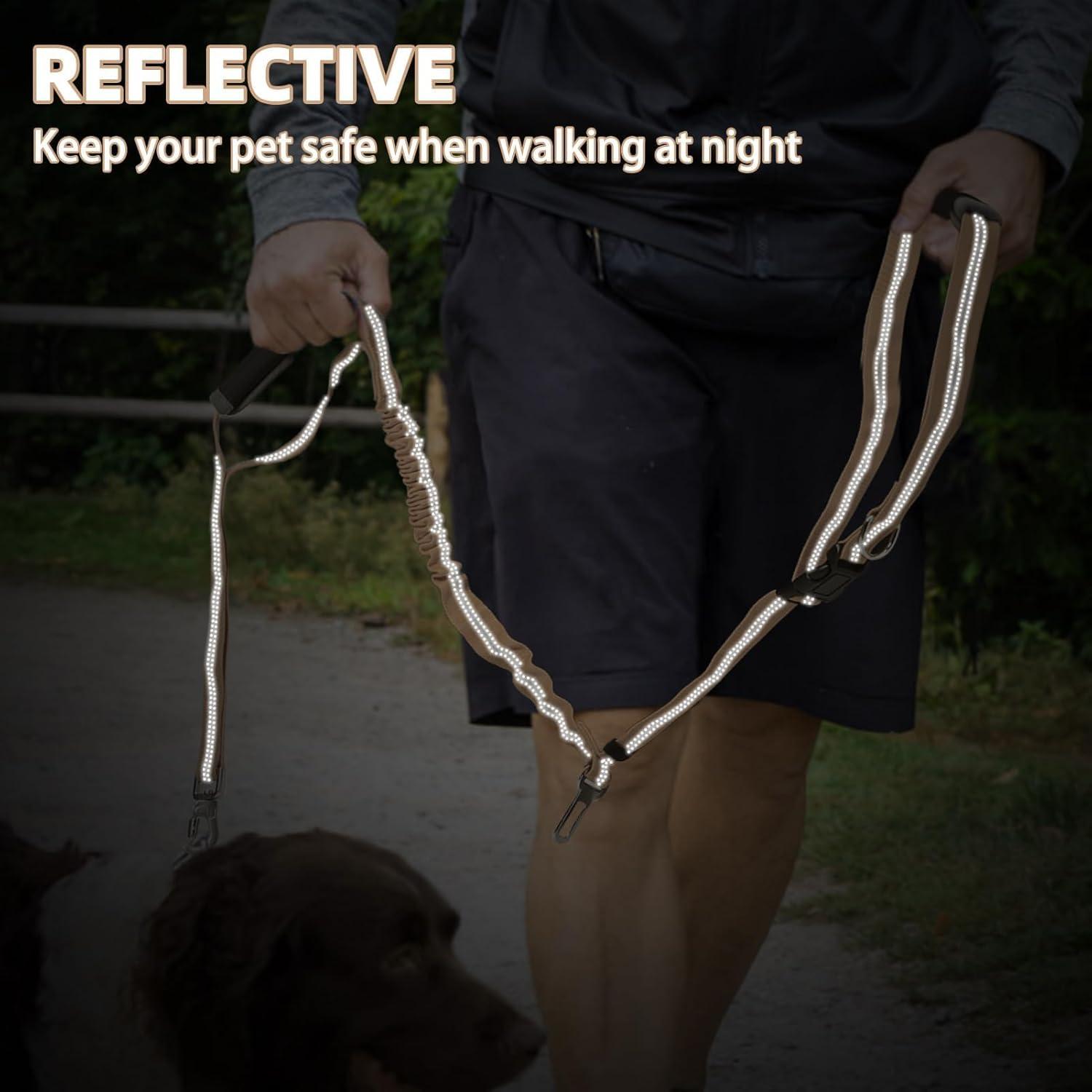 Correa Bungee para Perro PUPTECK con Doble Mango y Reflectante