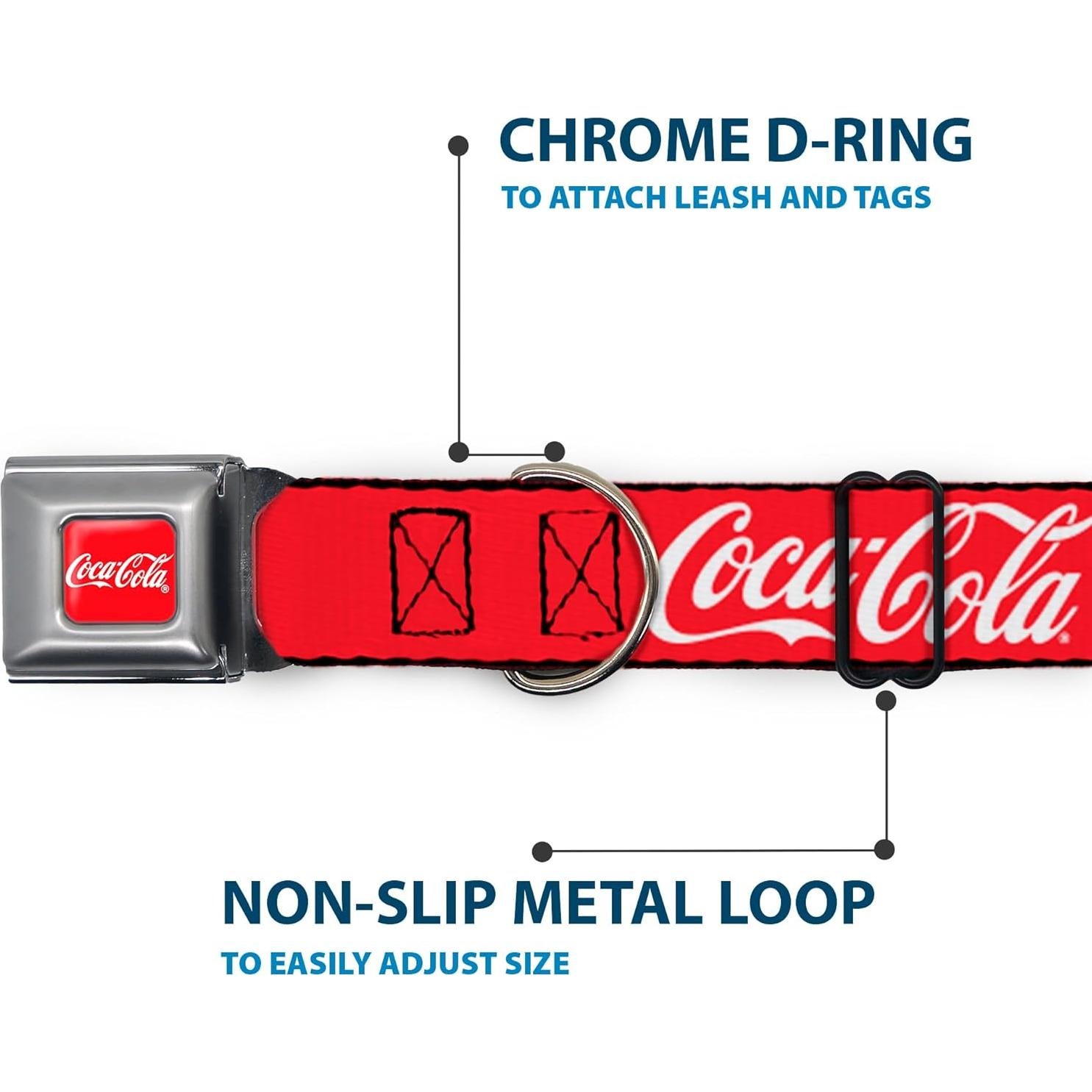 Collar para Perro Coca-Cola con Hebilla de Seguridad 38-61 cm