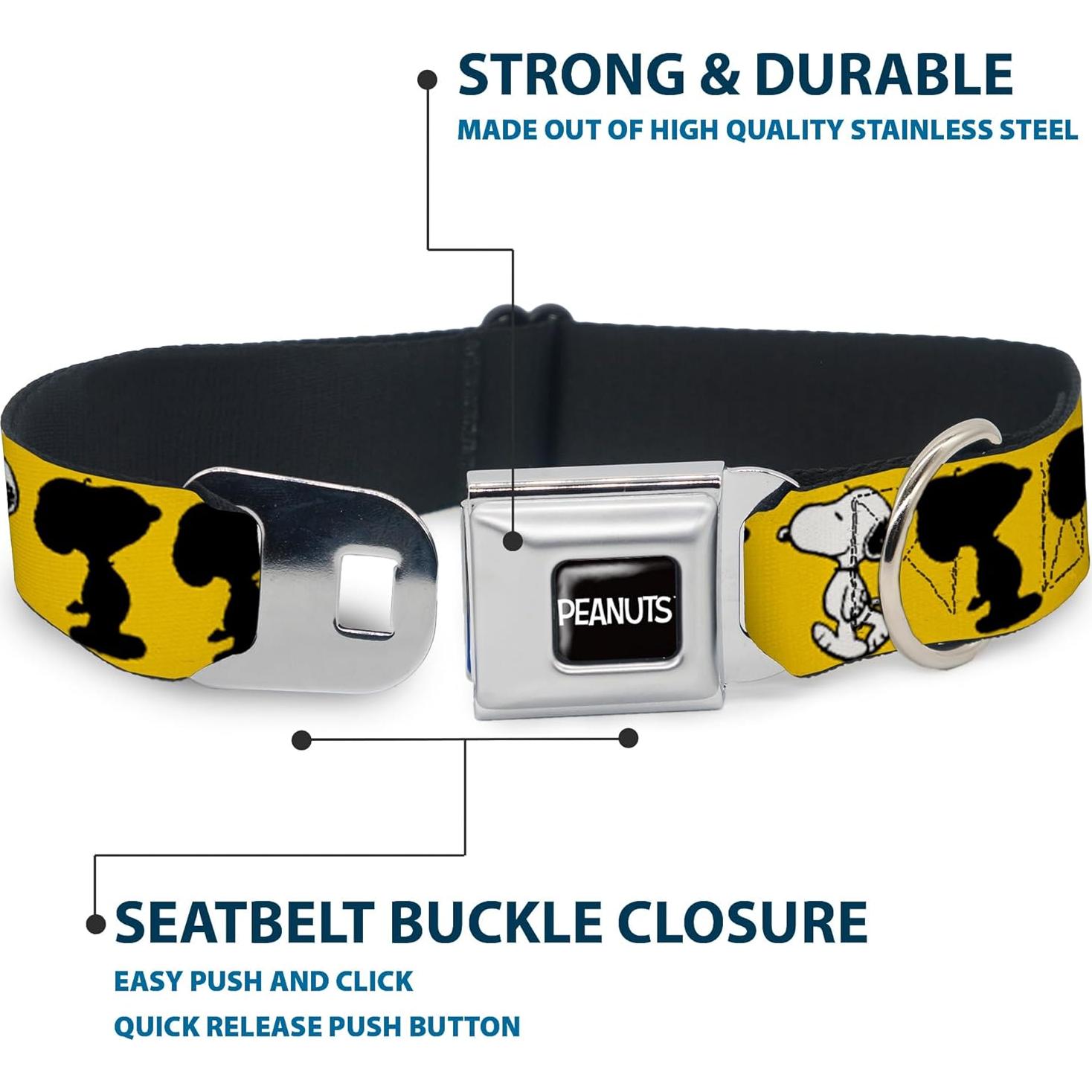 Collar para Perros Peanuts Buckle-Down 28-42 cm Amarillo