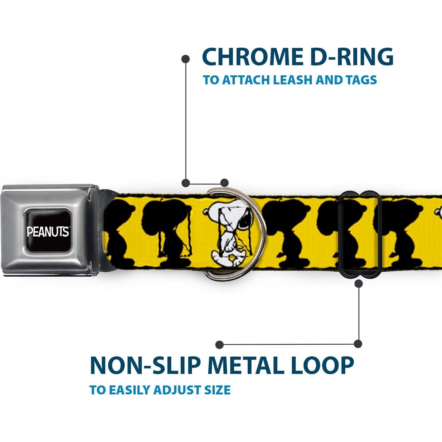 Collar para Perros Peanuts Buckle-Down 28-42 cm Amarillo
