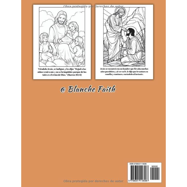 La Biblia Libro para Colorear para Niños: Ilustraciones para Colorear de Historias Bíblicas y Versículos para Aprender las Escrituras (Spanish Edition)