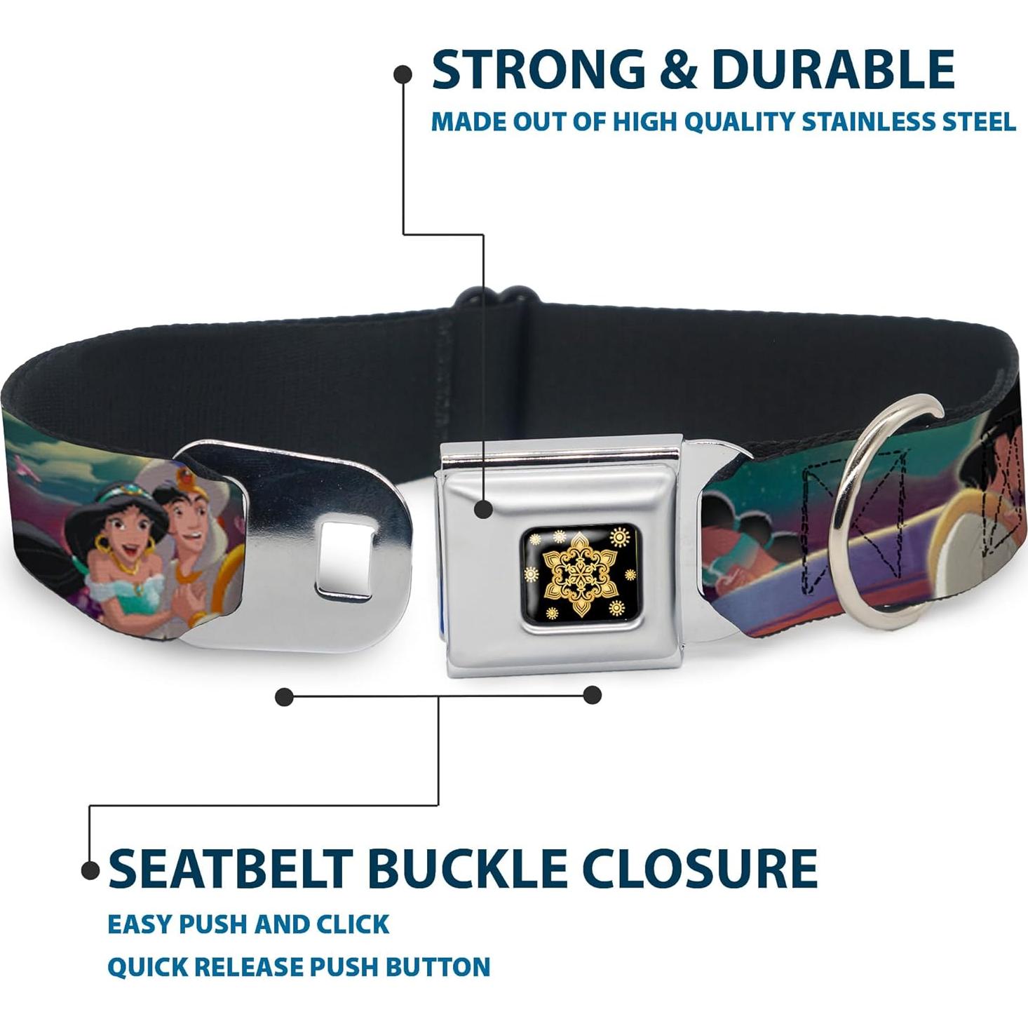 Collar de Perro Buckle-Down Disney Aladino y Jasmine 45-81 cm