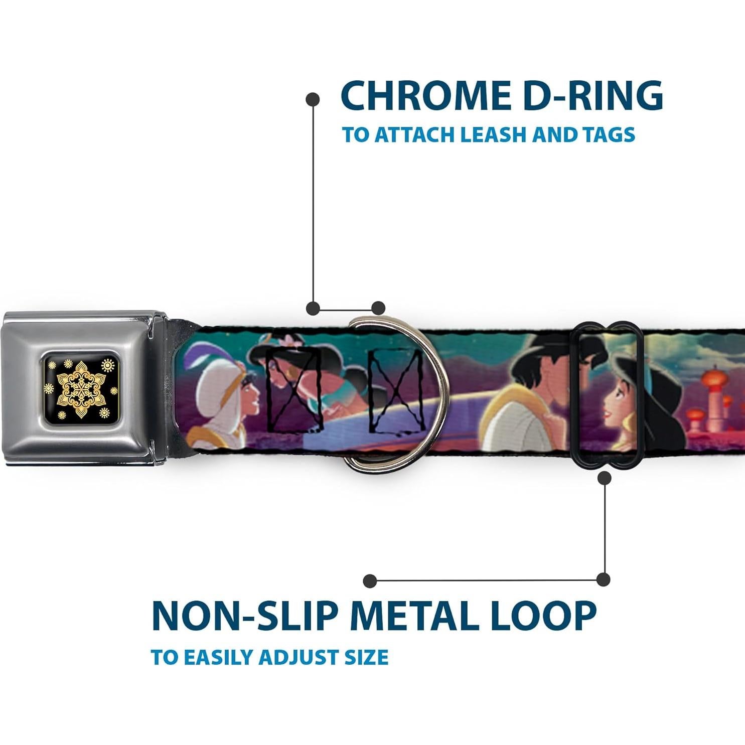 Collar de Perro Buckle-Down Disney Aladino y Jasmine 45-81 cm