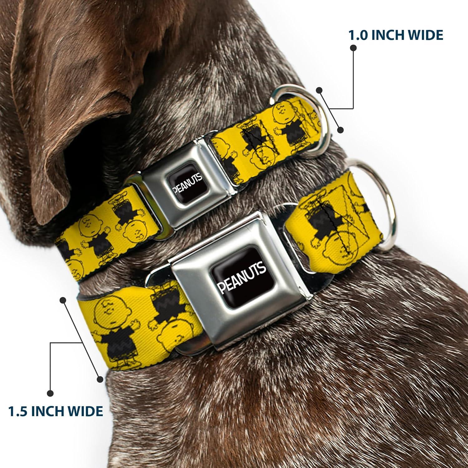 Collar para Perros Peanuts Buckle-Down 20-31" Amarillo y Negro
