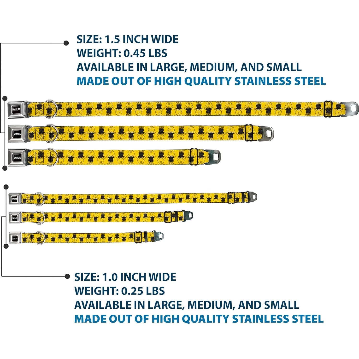 Collar para Perros Peanuts Buckle-Down 20-31" Amarillo y Negro