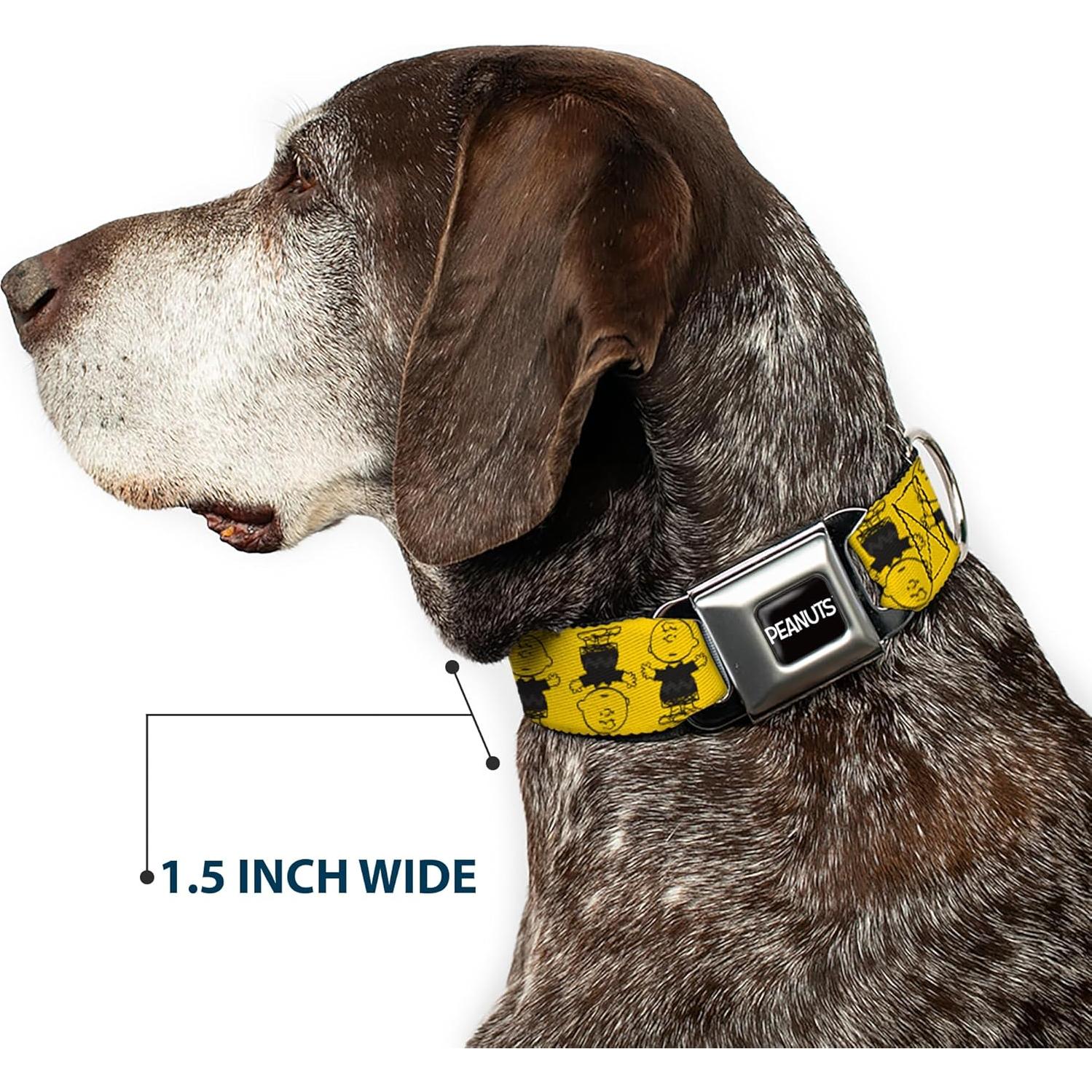 Collar para Perros Peanuts Buckle-Down 20-31" Amarillo y Negro