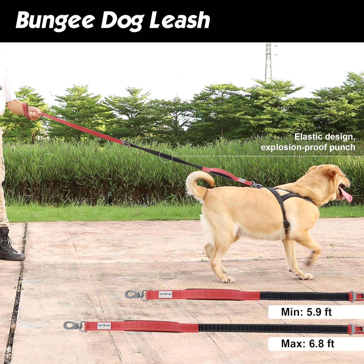 Correa Táctica para Perros S-ETOVUS 6FT Bungee Doble Mango