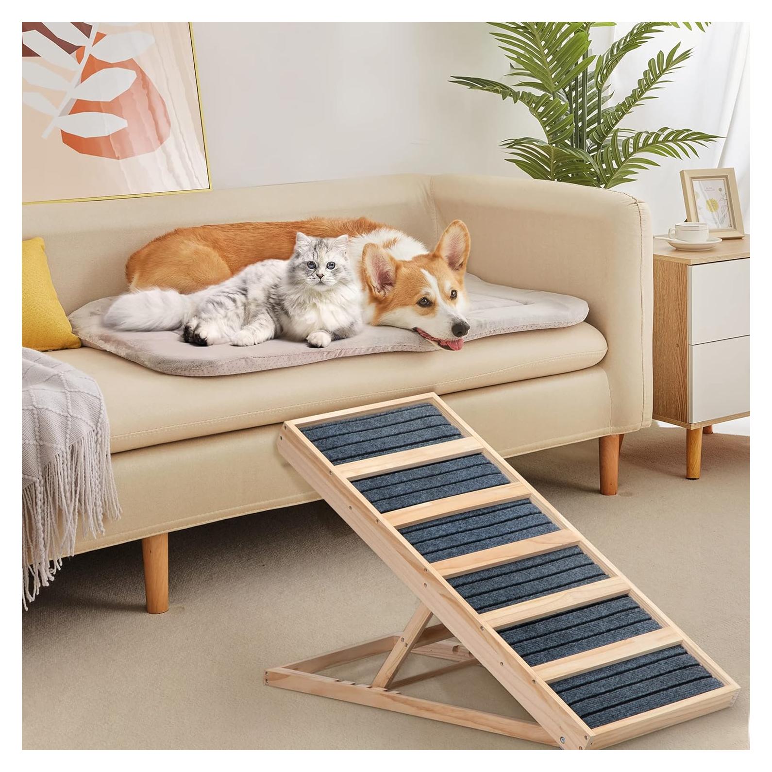 Rampa Plegable para Perros COZIVVOVV Ajustable 4 Alturas 40.64-60.96 cm