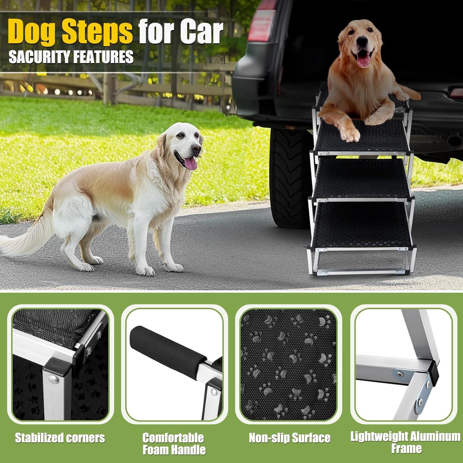 Escaleras Plegables para Perros 9TH SHOP - Antideslizantes 4 Escalones