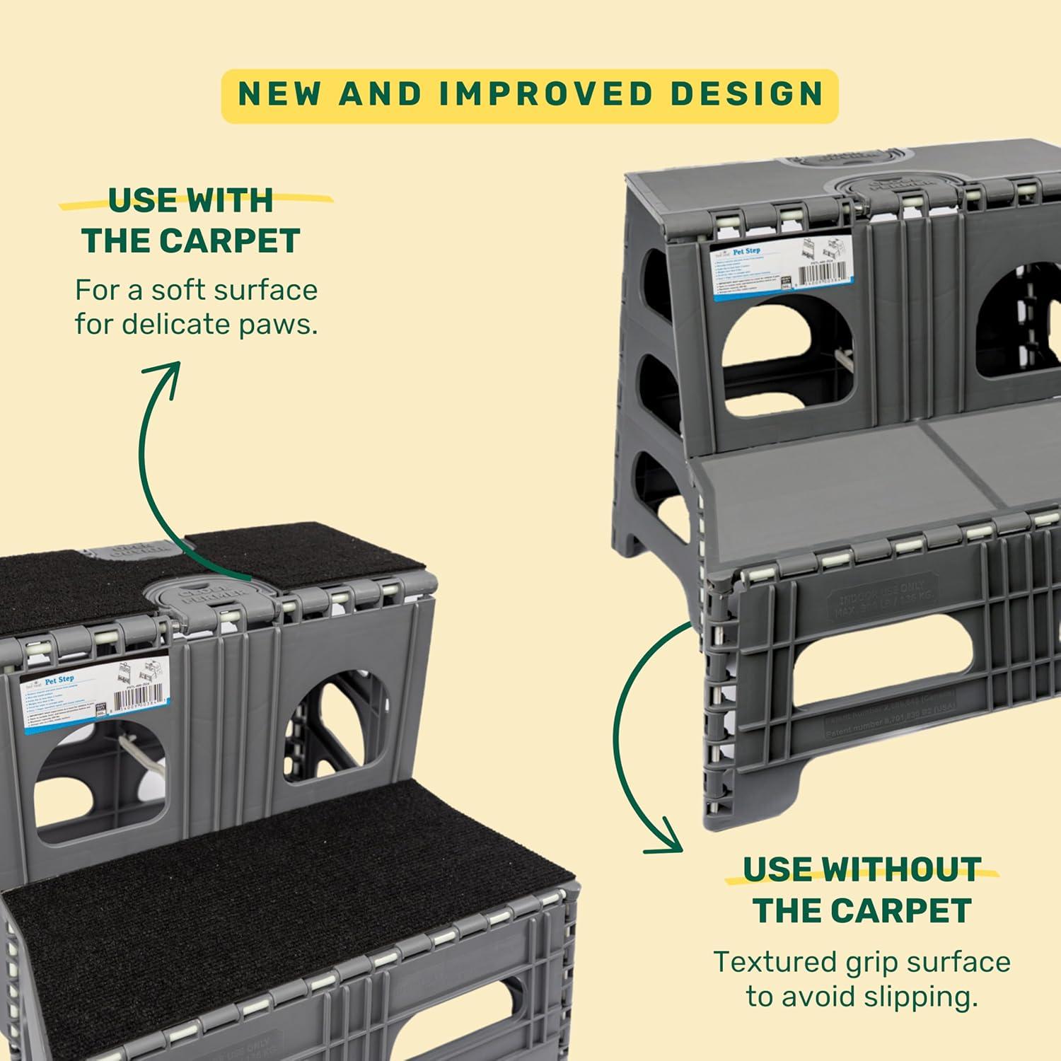 Escalera Plegable para Mascotas Bee Neat 2 Pasos Soporta 136kg