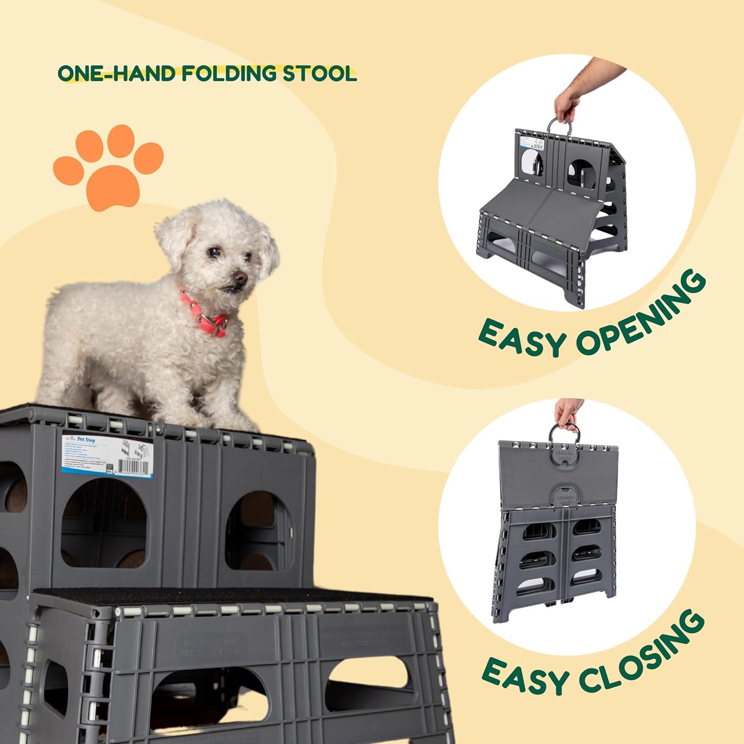 Escalera Plegable para Mascotas Bee Neat 2 Pasos Soporta 136kg