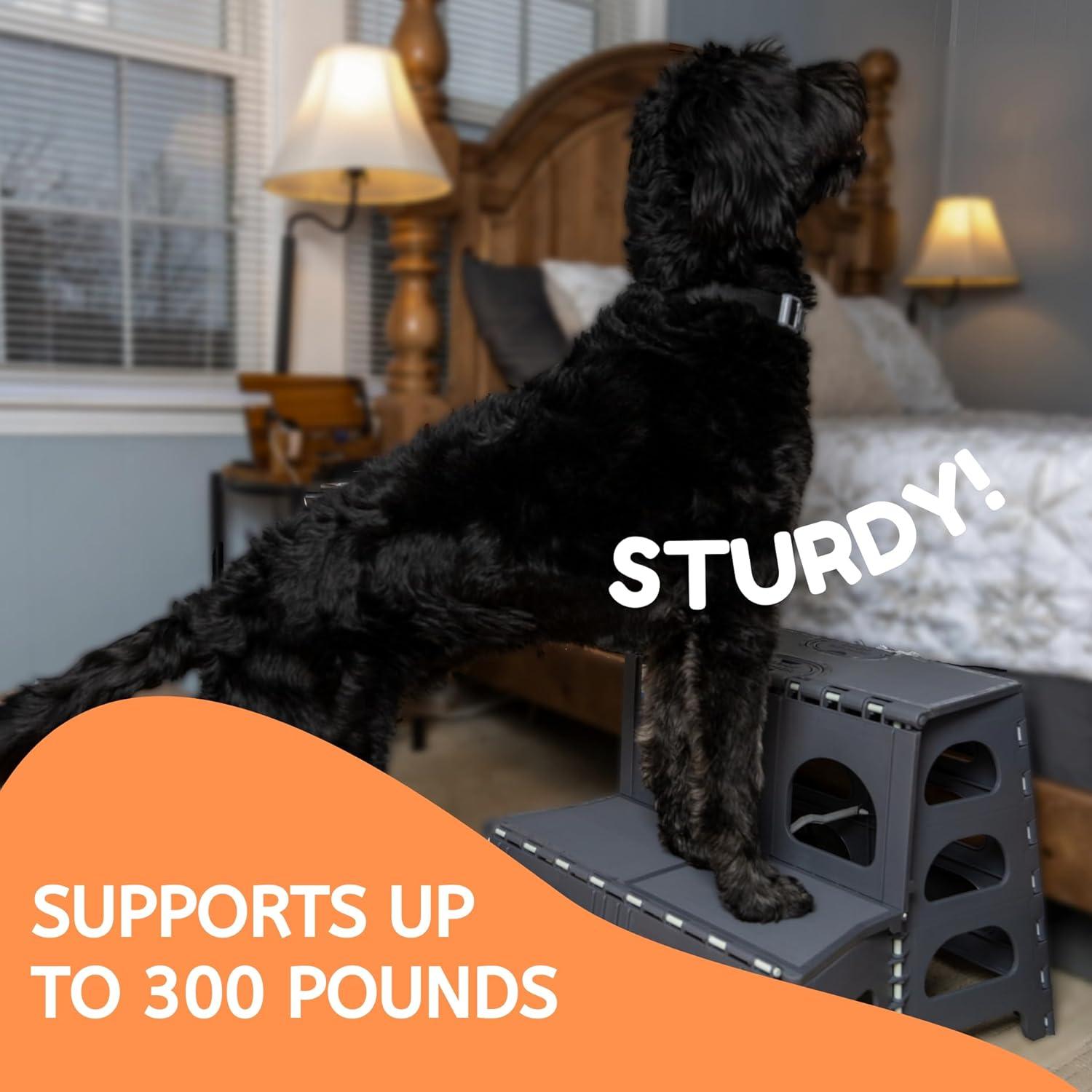 Escalera Plegable para Mascotas Bee Neat 2 Pasos Soporta 136kg