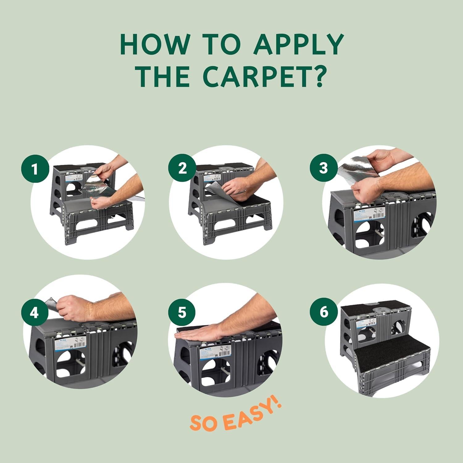 Escalera Plegable para Mascotas Bee Neat 2 Pasos Soporta 136kg