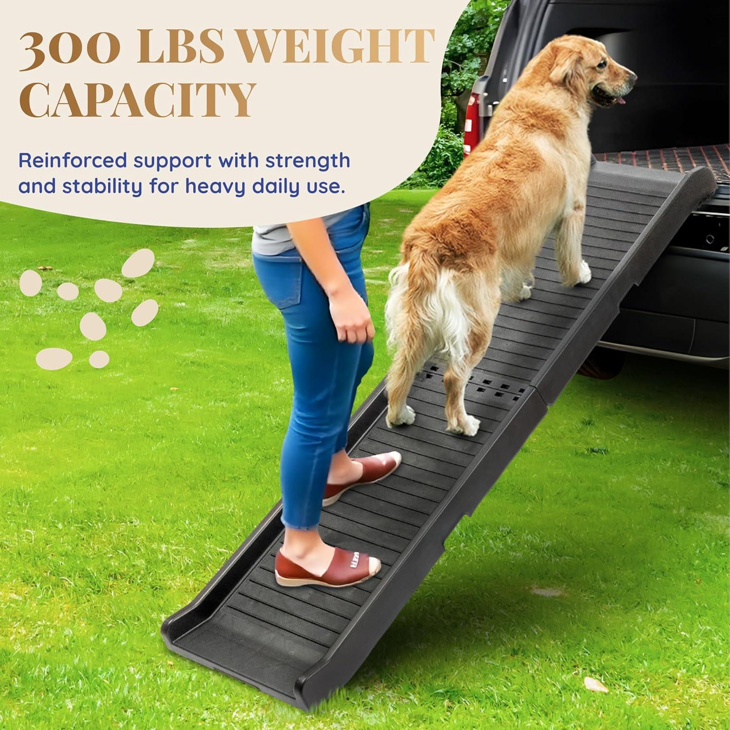 Rampa para Perros PRIORPET 174 cm Antideslizante 136 kg Negra