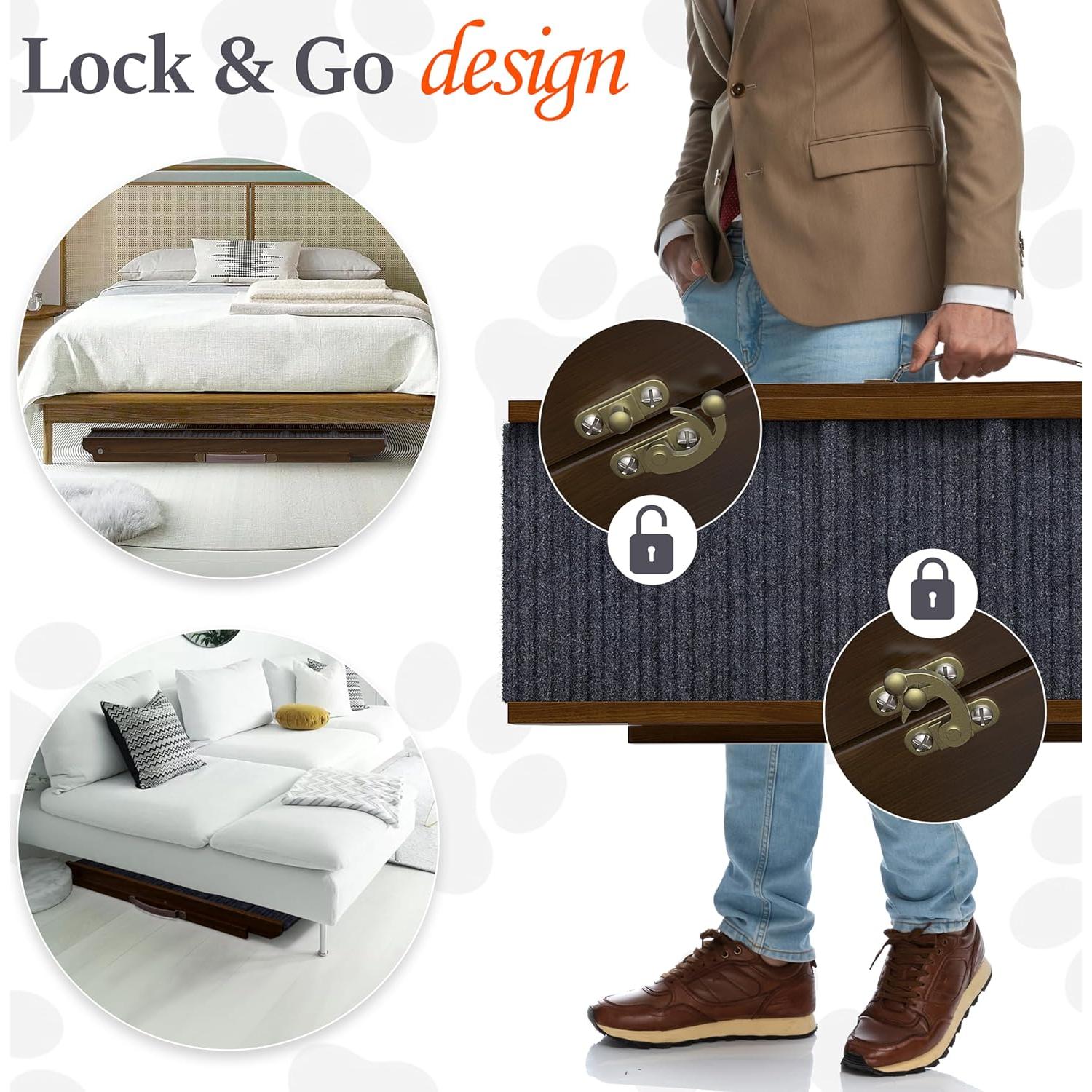 Rampa Ajustable para Perros Pathosio - Madera Nogal 5 Niveles