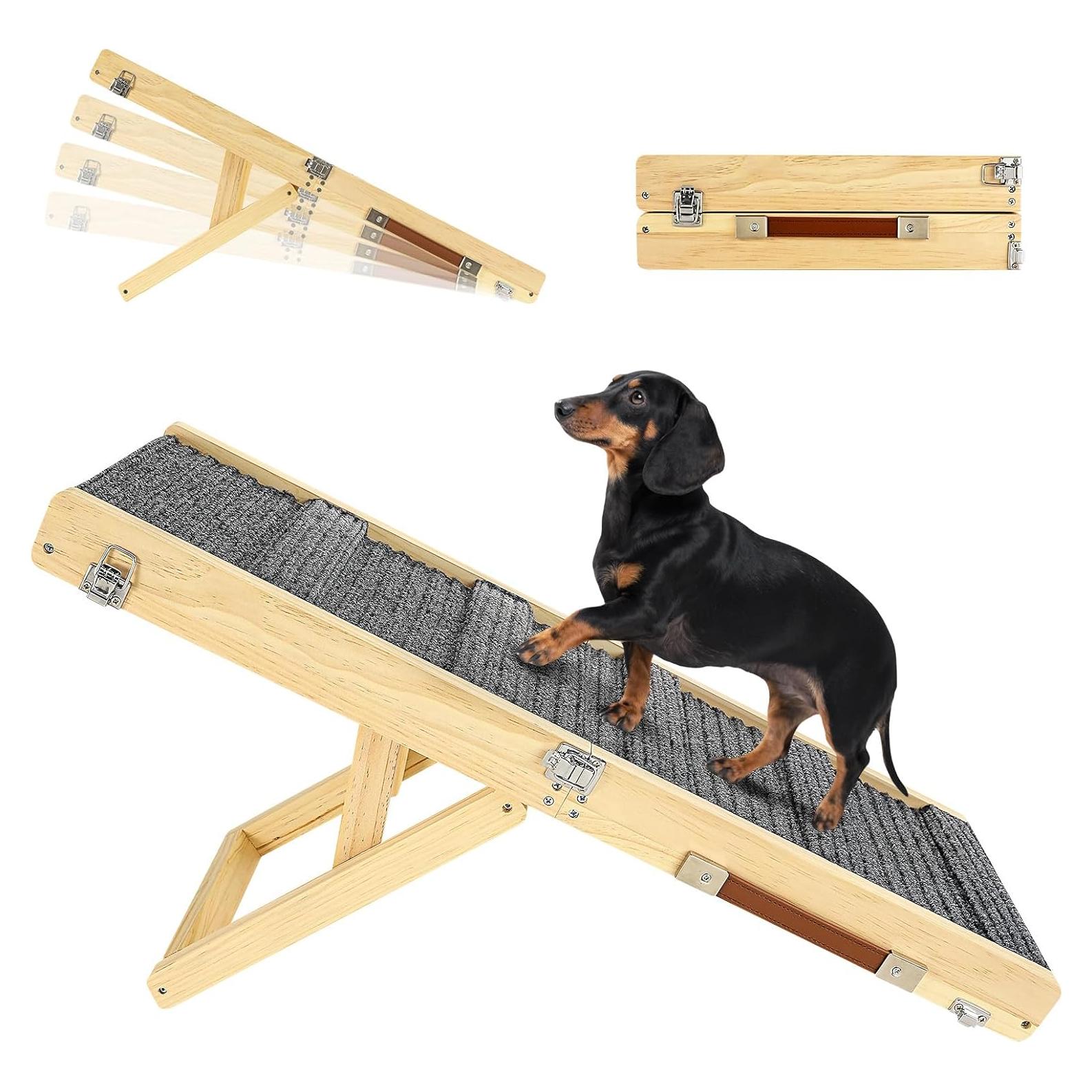 Rampa Plegable para Perros Pawaboo 4 Alturas Ajustables 34-53 cm