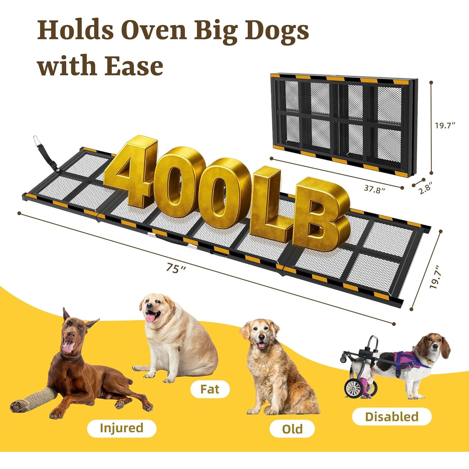 Rampa Plegable para Perros IPETBA 75" Antideslizante 181kg