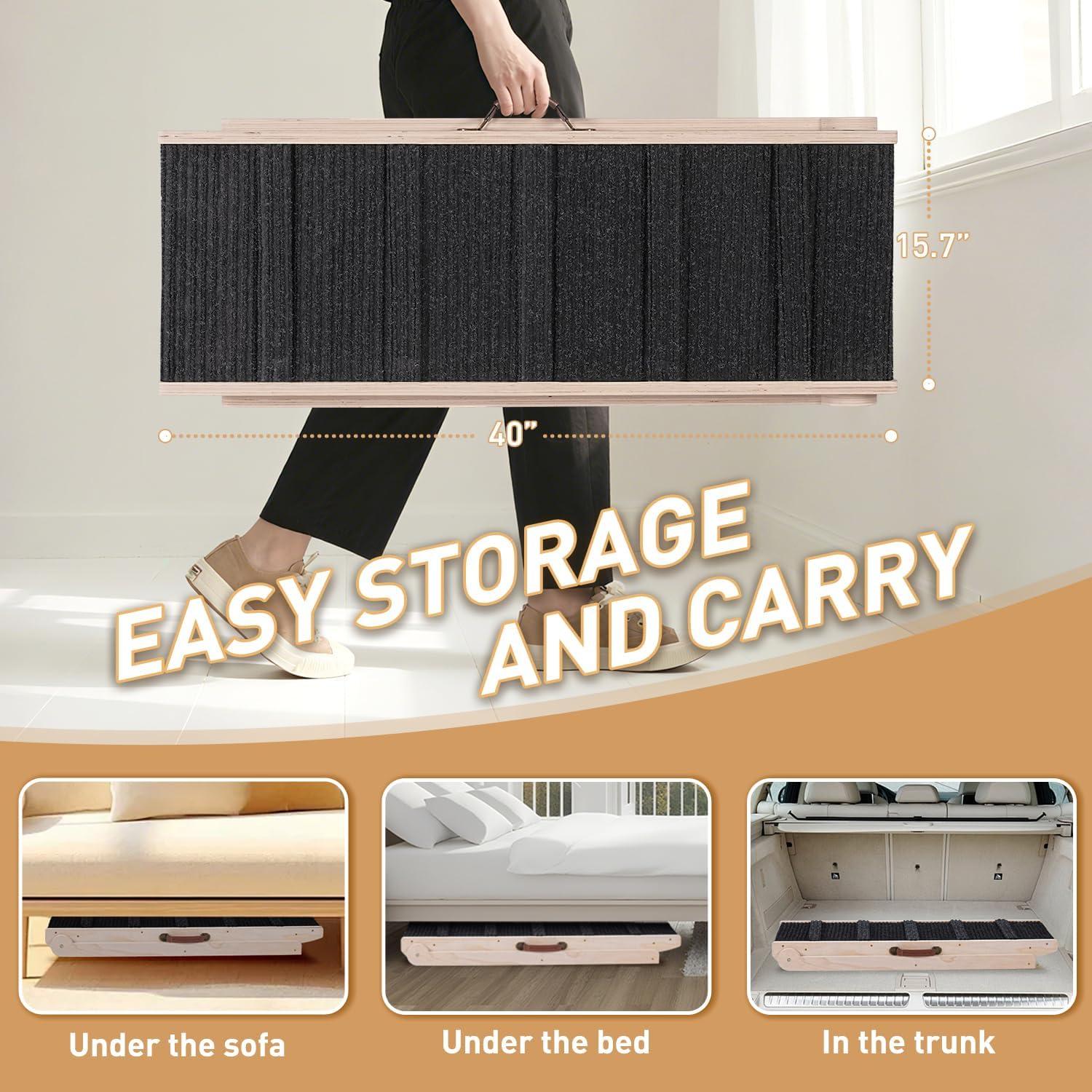 Rampa Plegable para Perros SweetBin - 6 Alturas Ajustables 30-60 cm