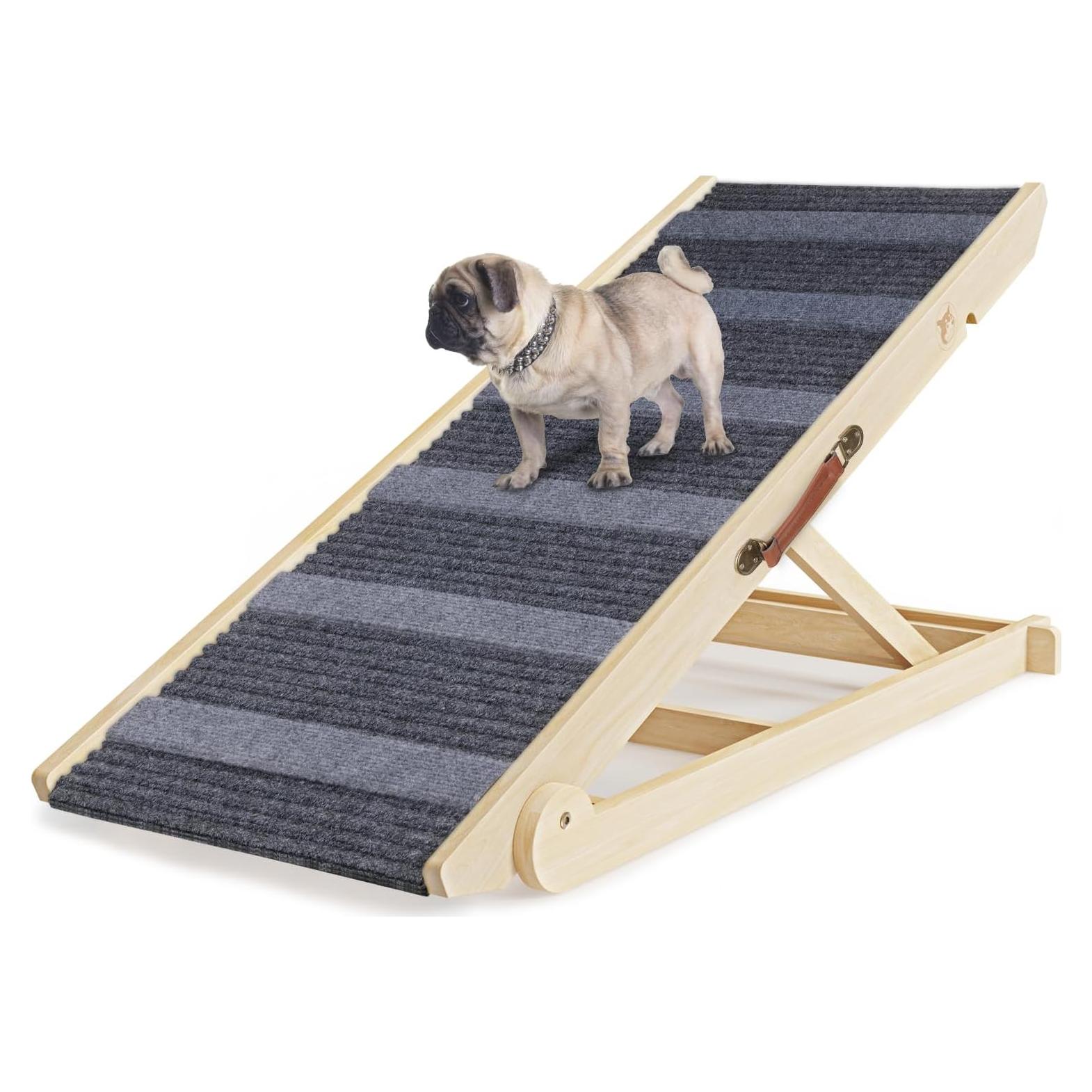 Rampa Plegable para Perros YaFiti, 7 Alturas Ajustables, 90.7 kg