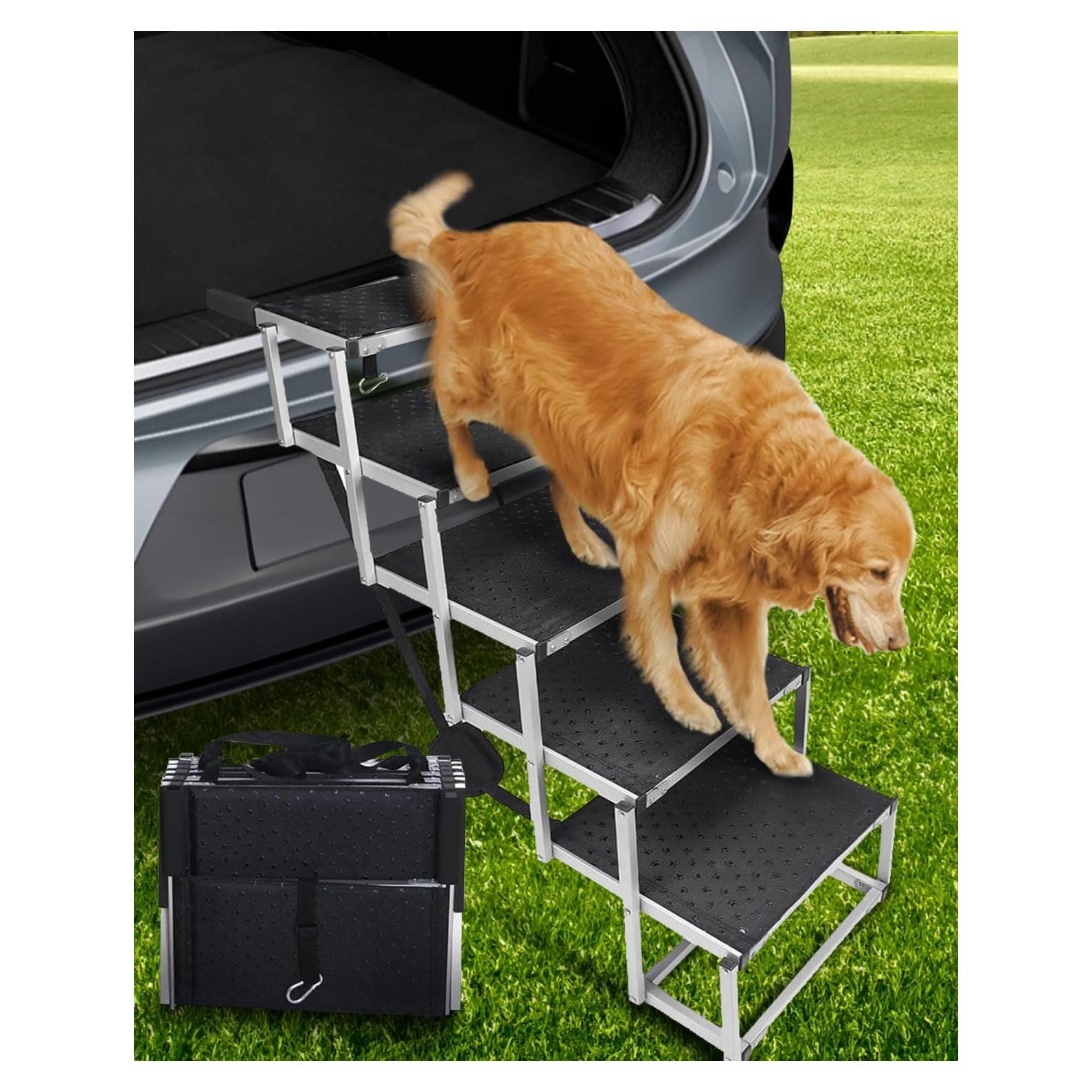 Rampa Plegable para Perros Jovrun 5 Pasos Antideslizante 90.7kg