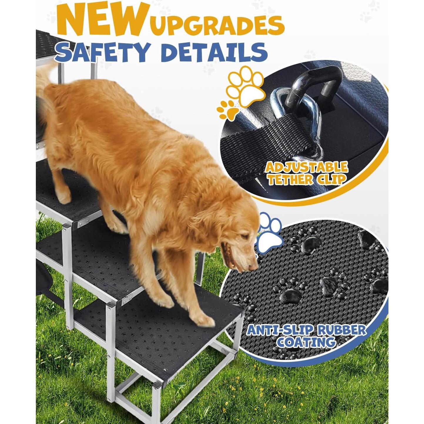 Rampa Plegable para Perros Jovrun 5 Pasos Antideslizante 90.7kg