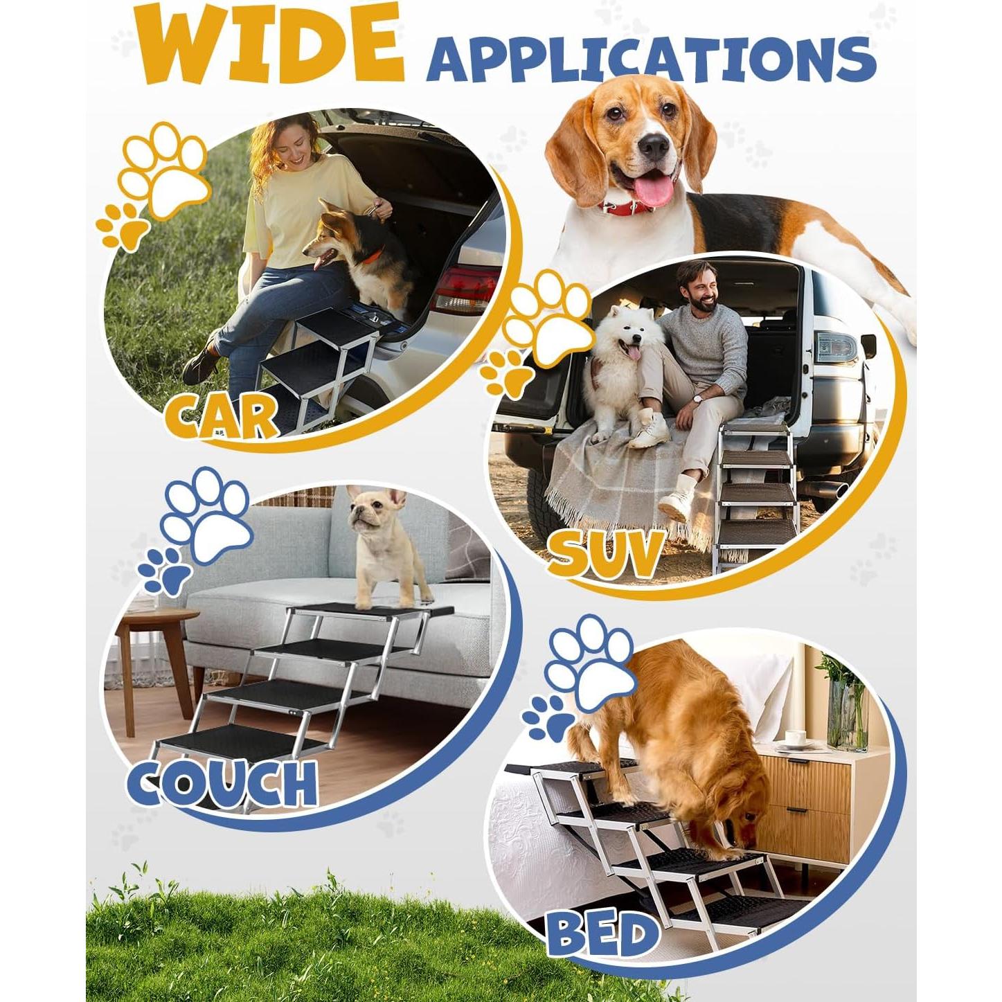 Rampa Plegable para Perros Jovrun 5 Pasos Antideslizante 90.7kg