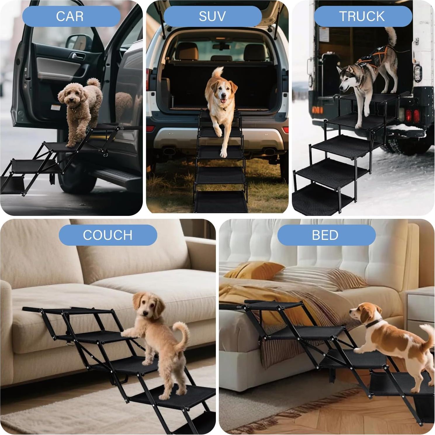Escalera Plegable para Perros Imseigo 5 Pasos Antideslizante