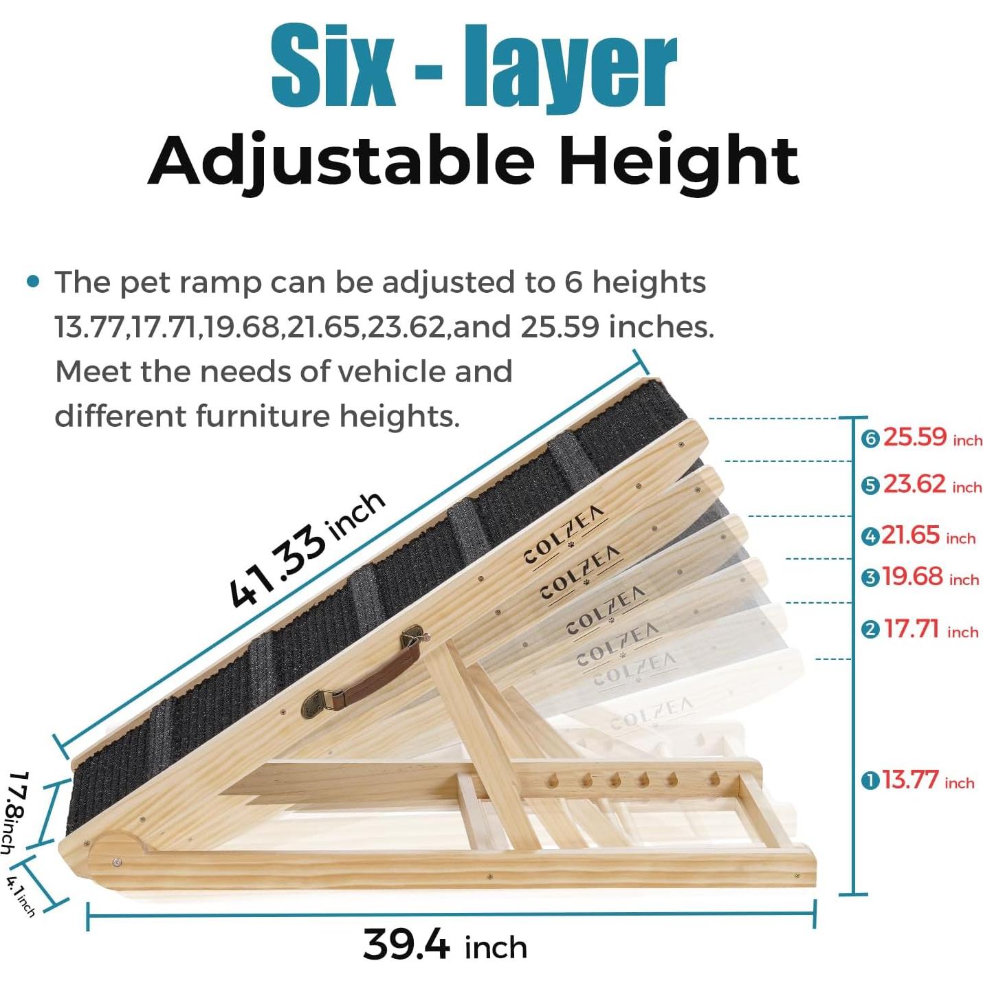 Rampa para Mascotas COLZEA Plegable 105 cm Ajustable 200 kg
