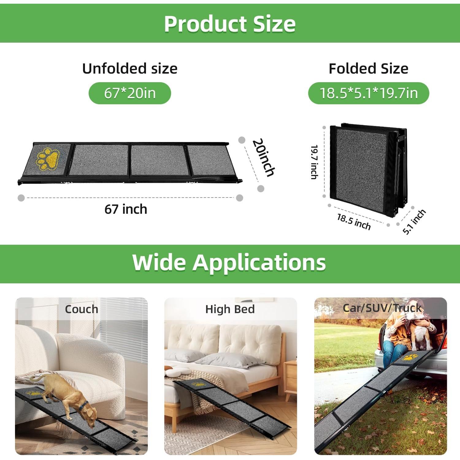 Rampa Plegable para Perros KUKKUME 170.2 CM Antideslizante