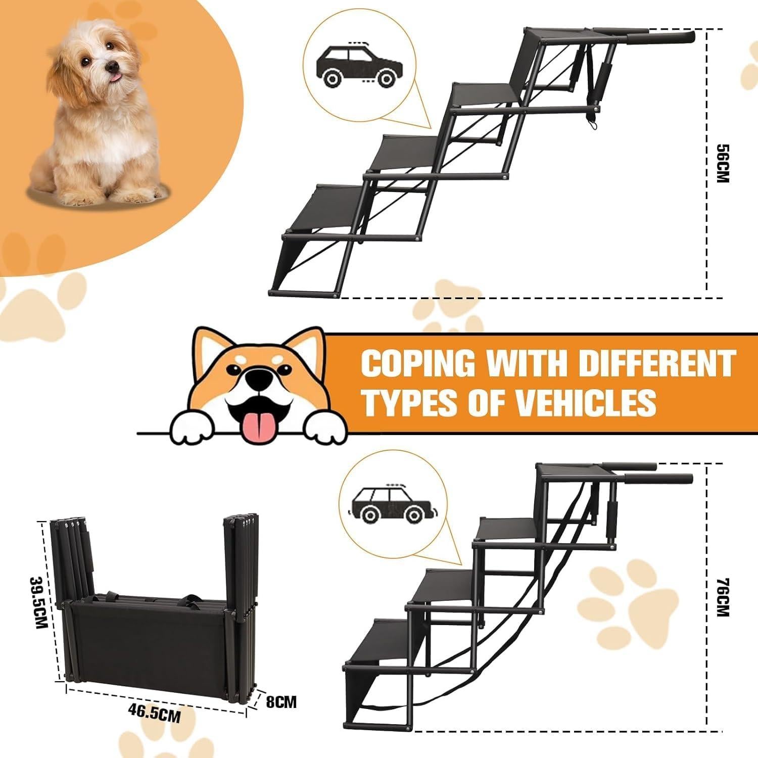 Escalera Plegable para Perros COOLOUS - 4 Escalones Antideslizantes