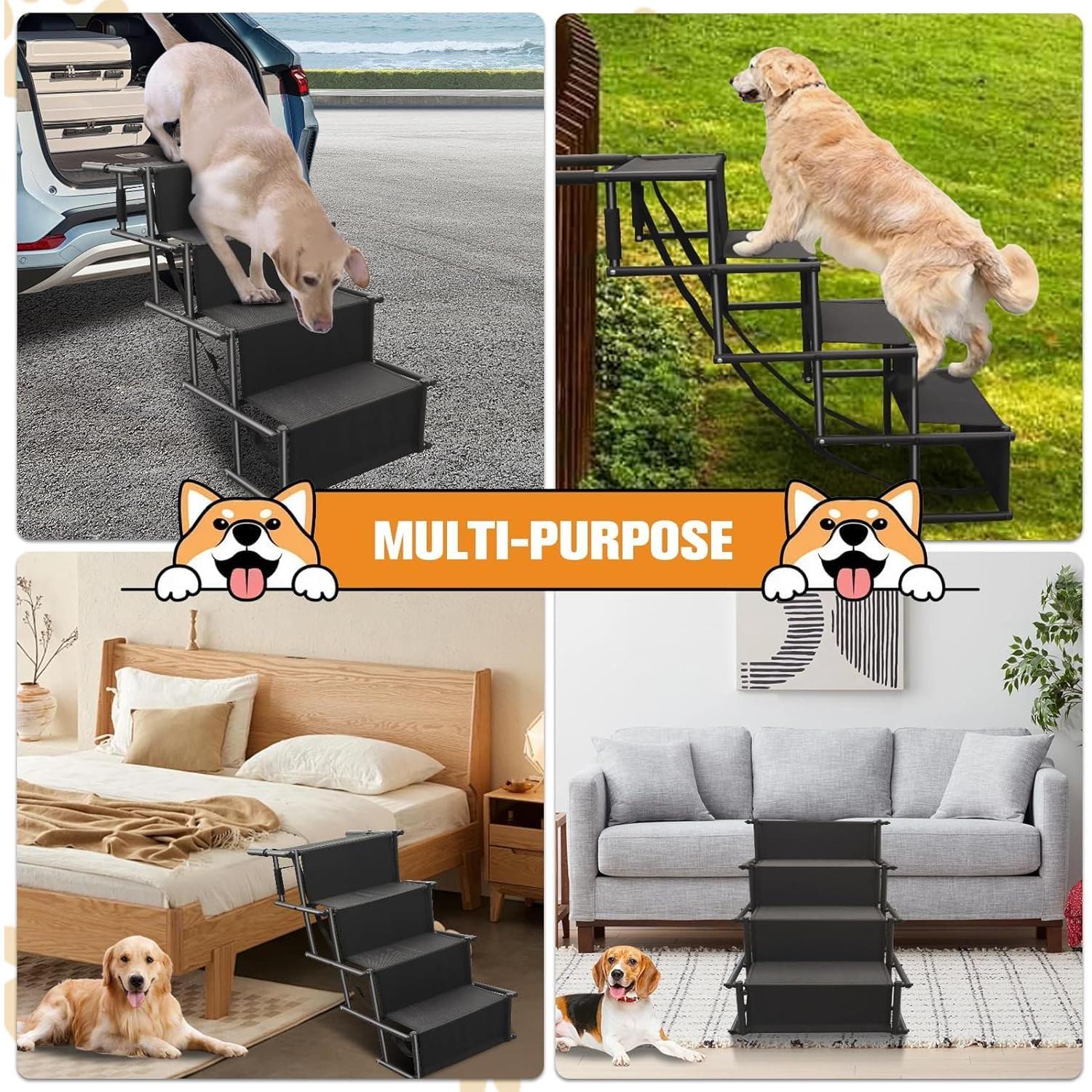 Escalera Plegable para Perros COOLOUS - 4 Escalones Antideslizantes